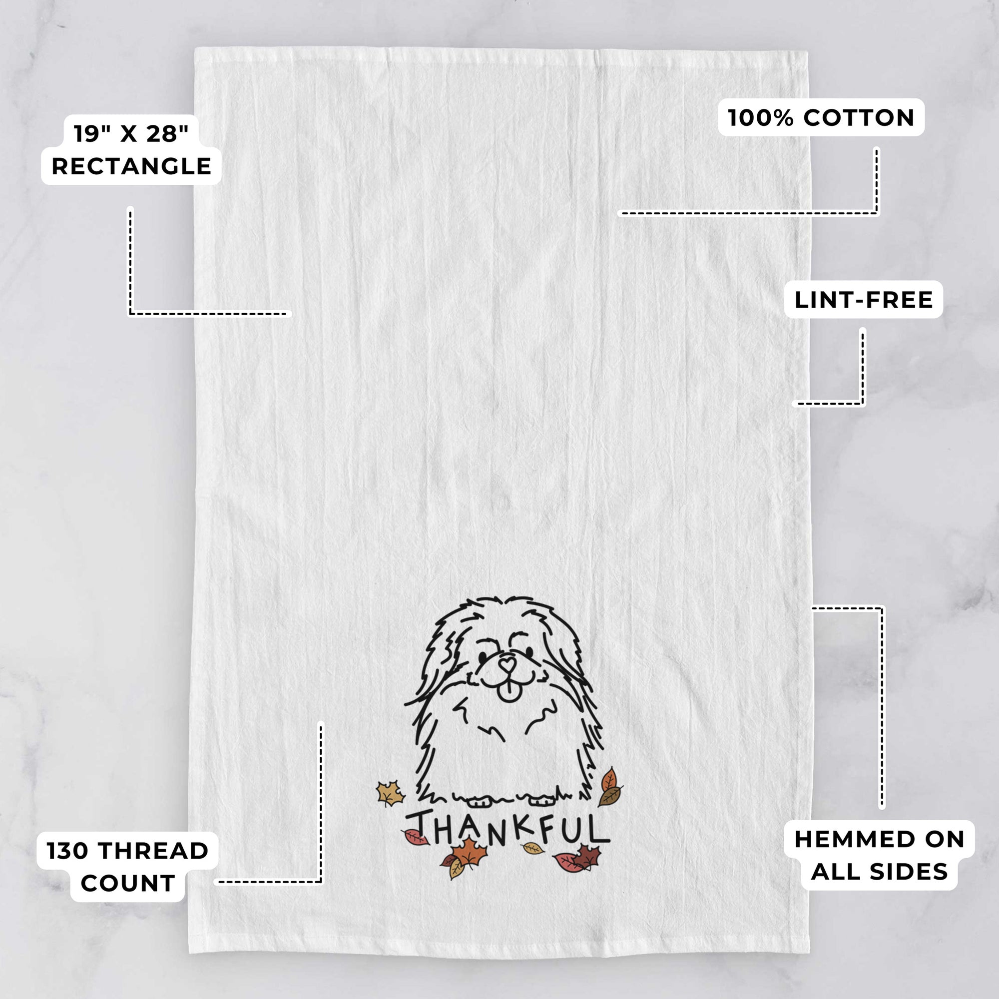 Thankful Pekingese - Viv - Tea Towel