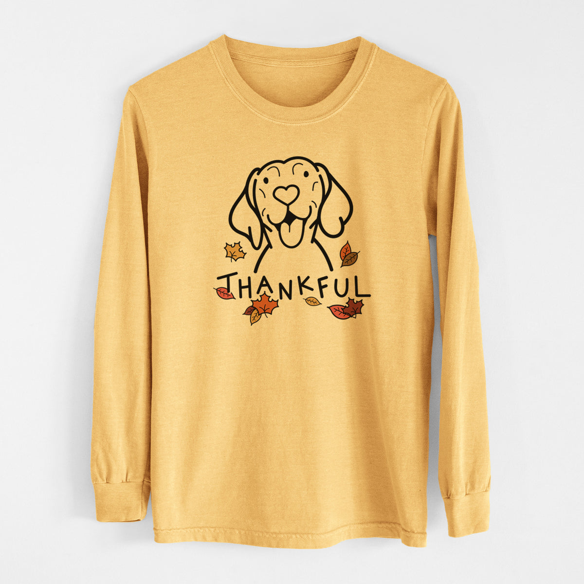 Thankful Vizsla - Men&#39;s Heavyweight 100% Cotton Long Sleeve