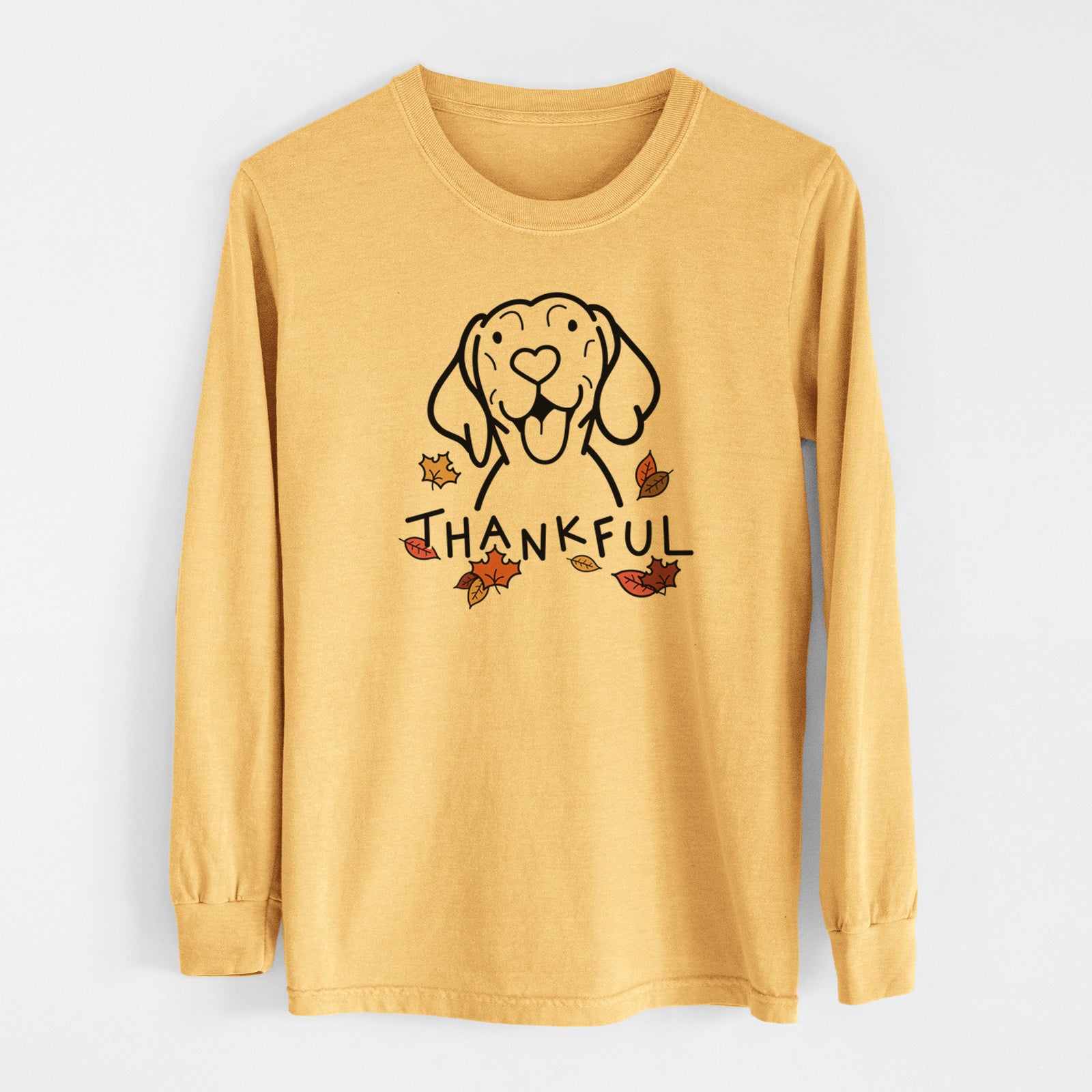 Thankful Vizsla - Men's Heavyweight 100% Cotton Long Sleeve