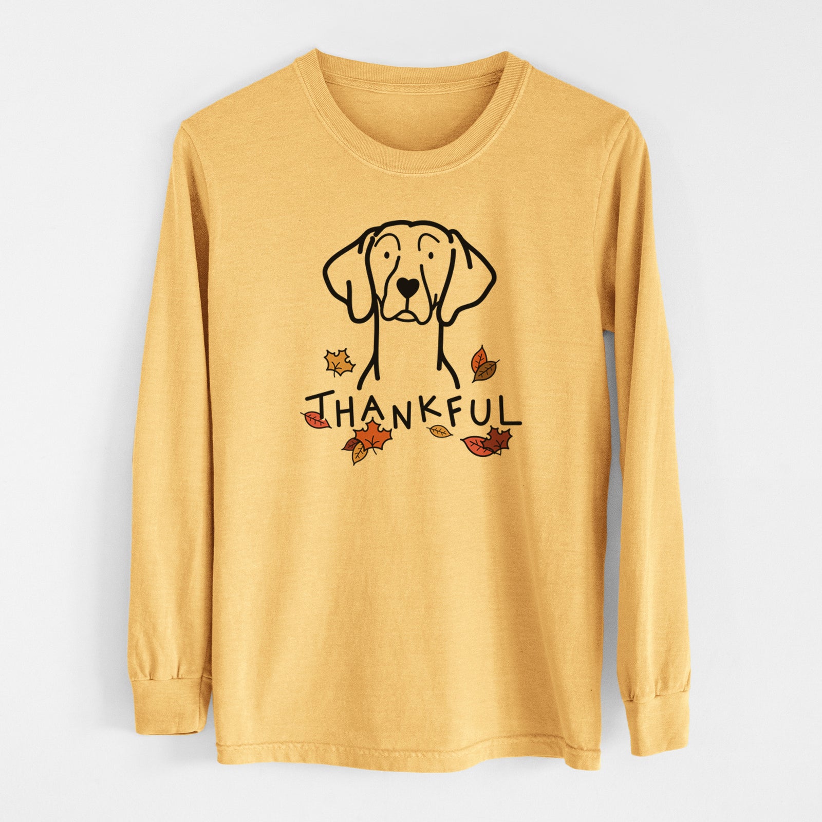 Thankful Weimaraner - Men's Heavyweight 100% Cotton Long Sleeve