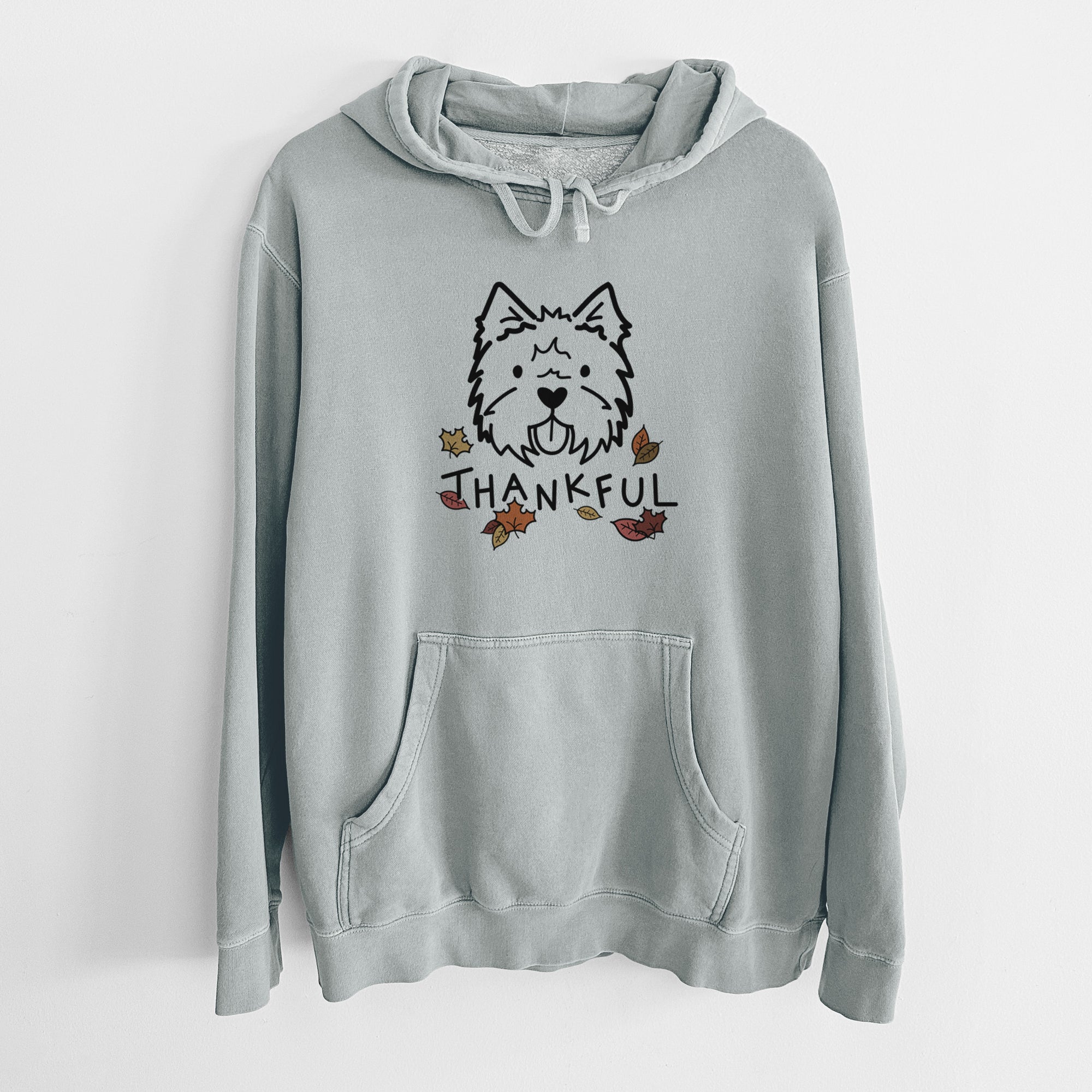 Thankful West Highland Terrier - Unisex Pigment Dyed Hoodie