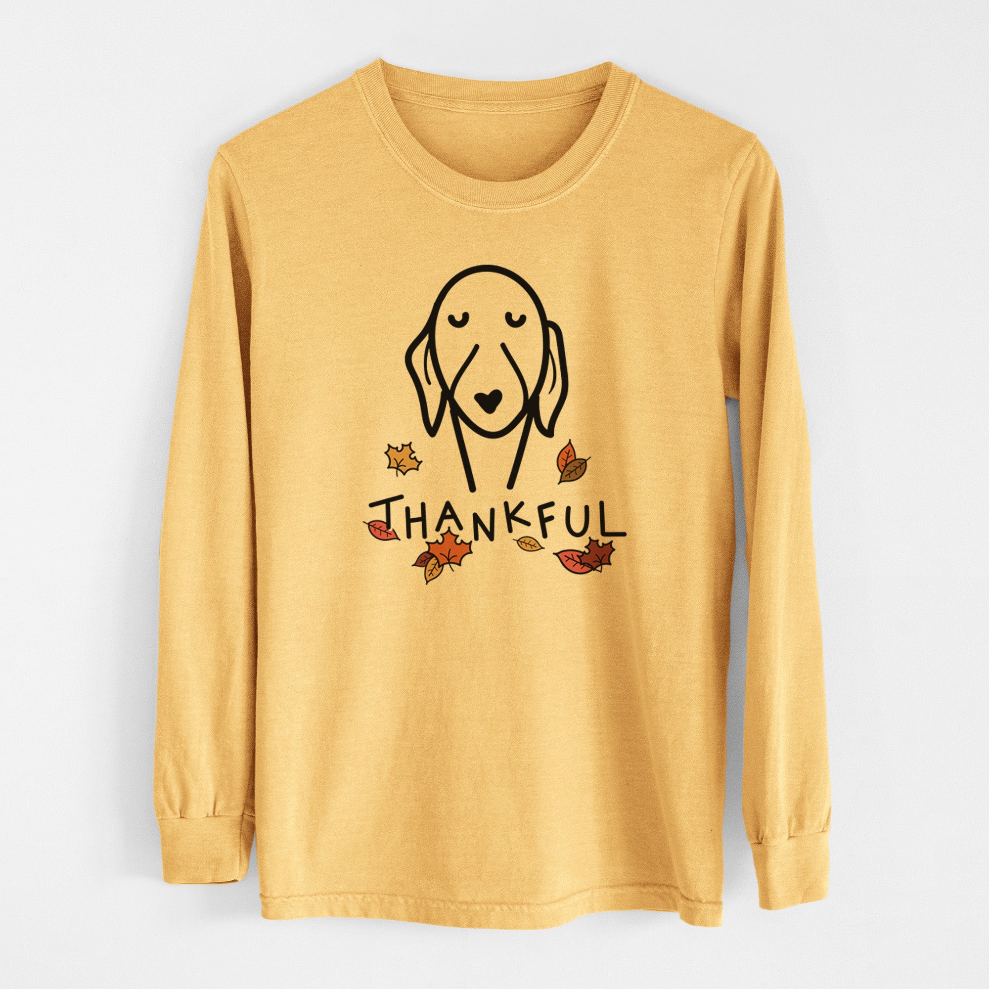 Thankful Whippet - Men's Heavyweight 100% Cotton Long Sleeve