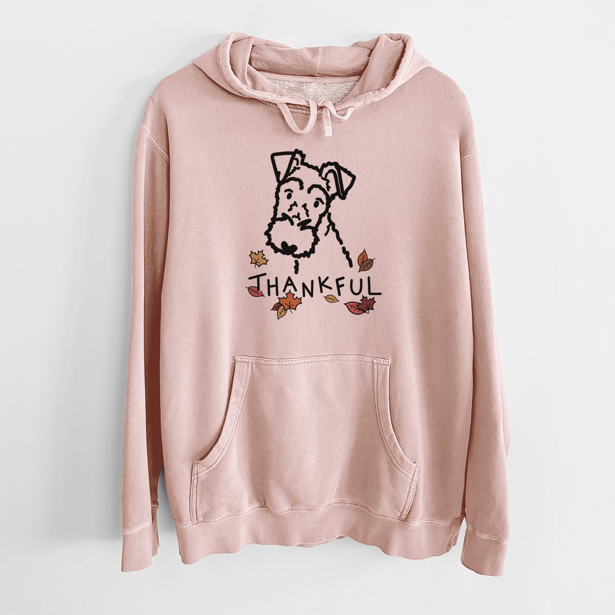 Thankful Wire Fox Terrier - Unisex Pigment Dyed Hoodie