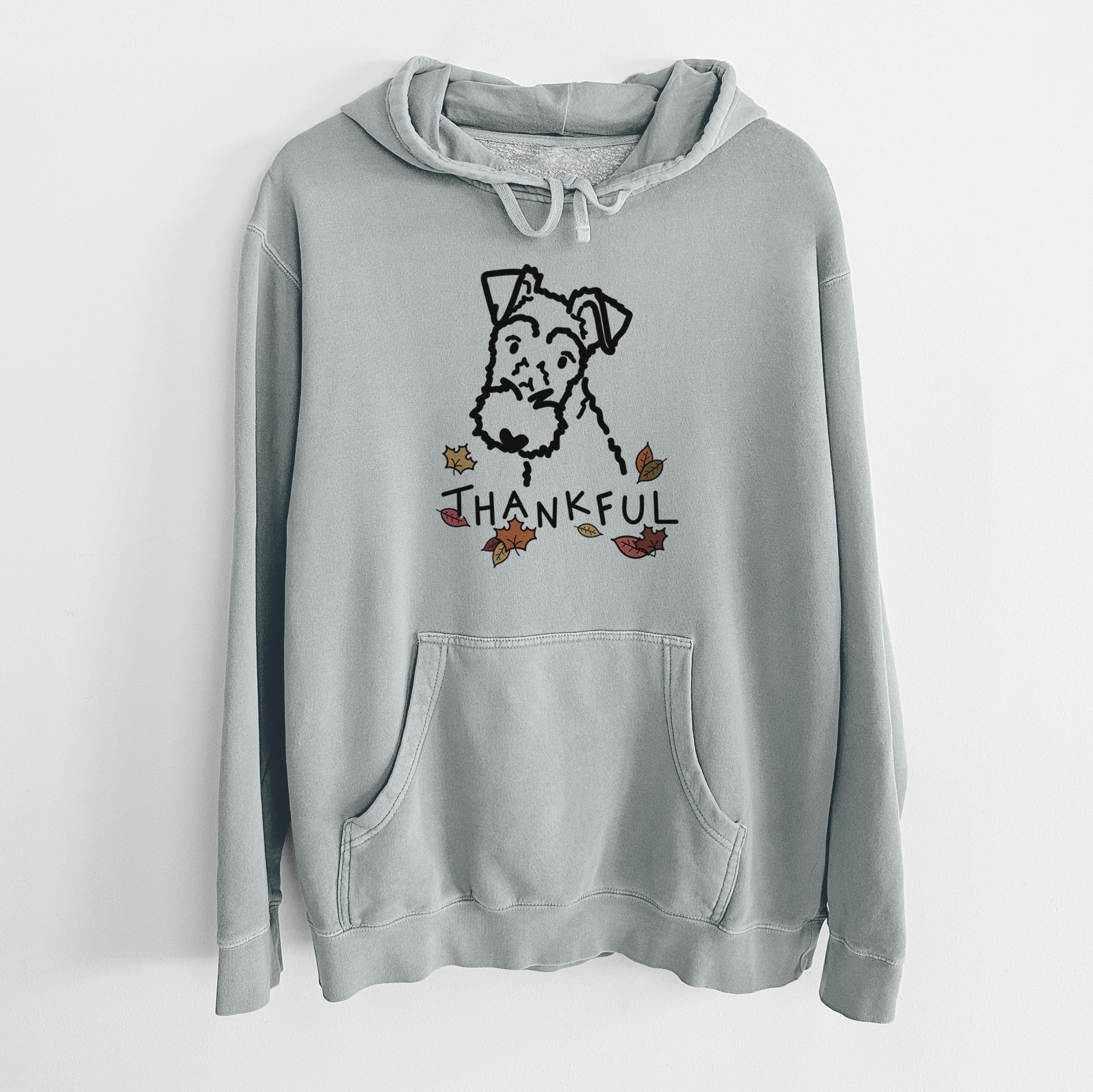 Thankful Wire Fox Terrier - Unisex Pigment Dyed Hoodie