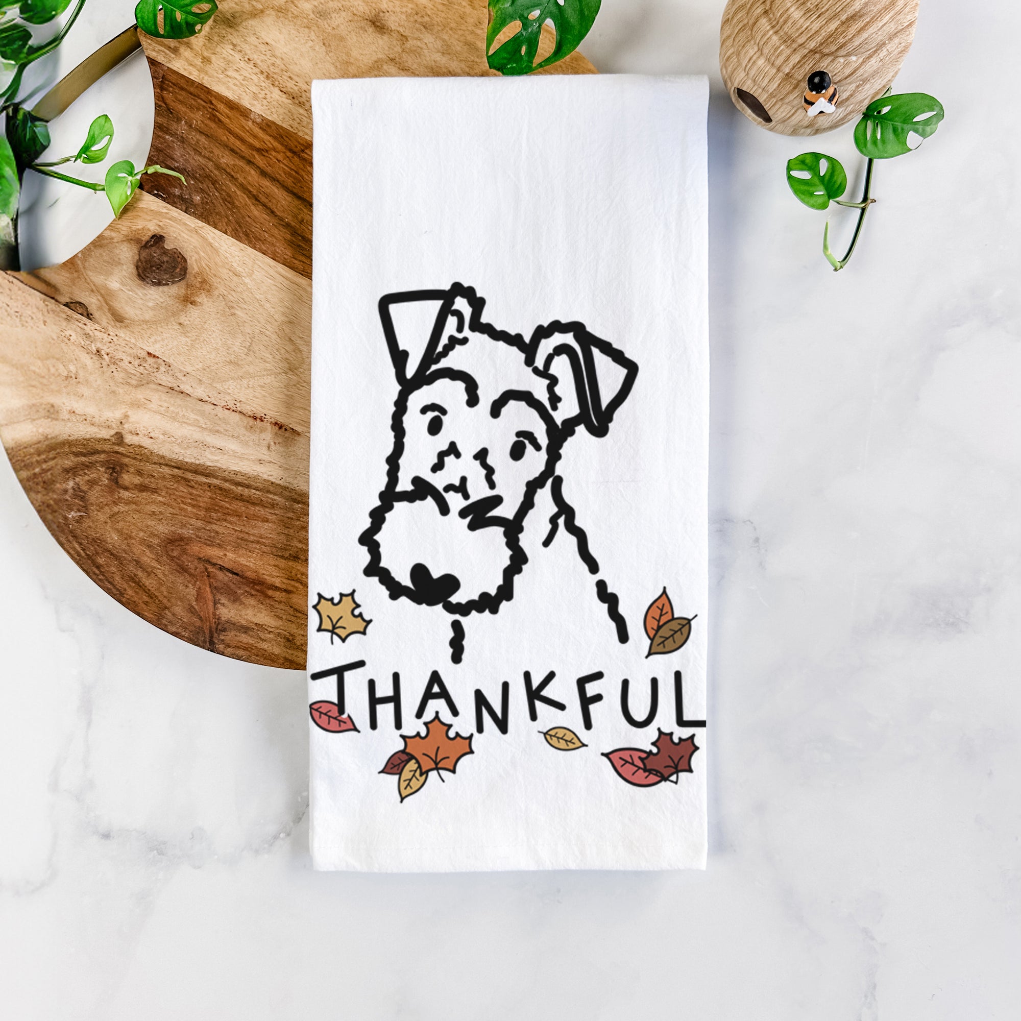 Thankful Wire Fox Terrier - Tea Towel