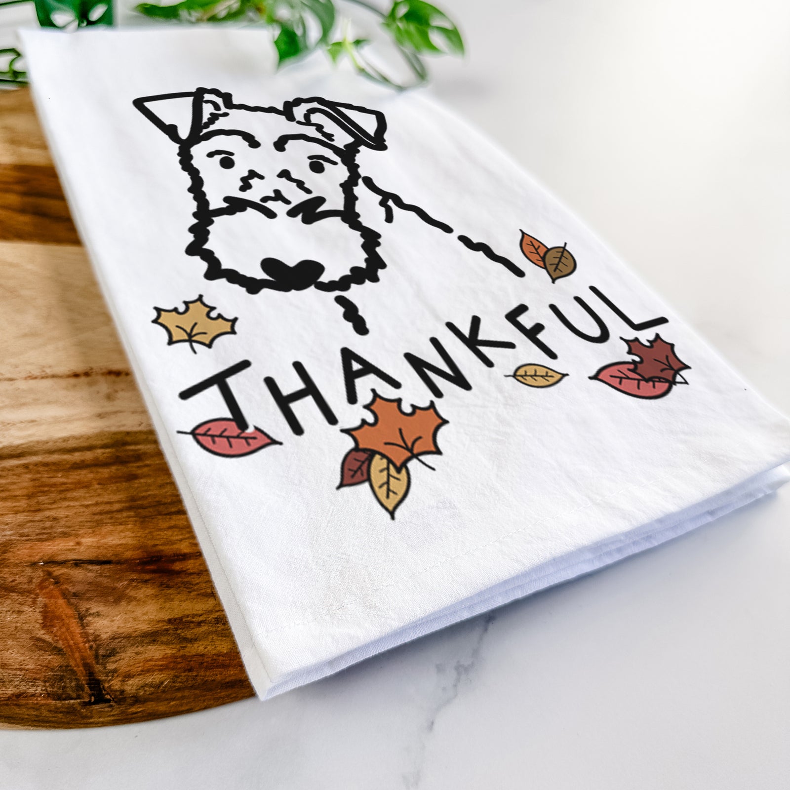 Thankful Wire Fox Terrier - Tea Towel