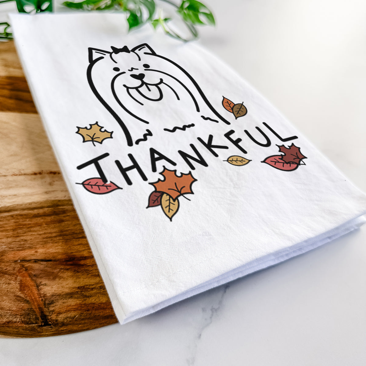 Thankful Yorkshire Terrier - Tea Towel