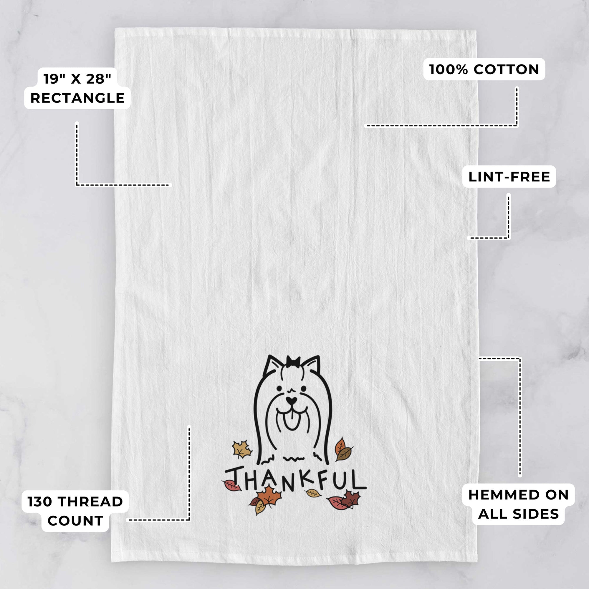 Thankful Yorkshire Terrier - Tea Towel