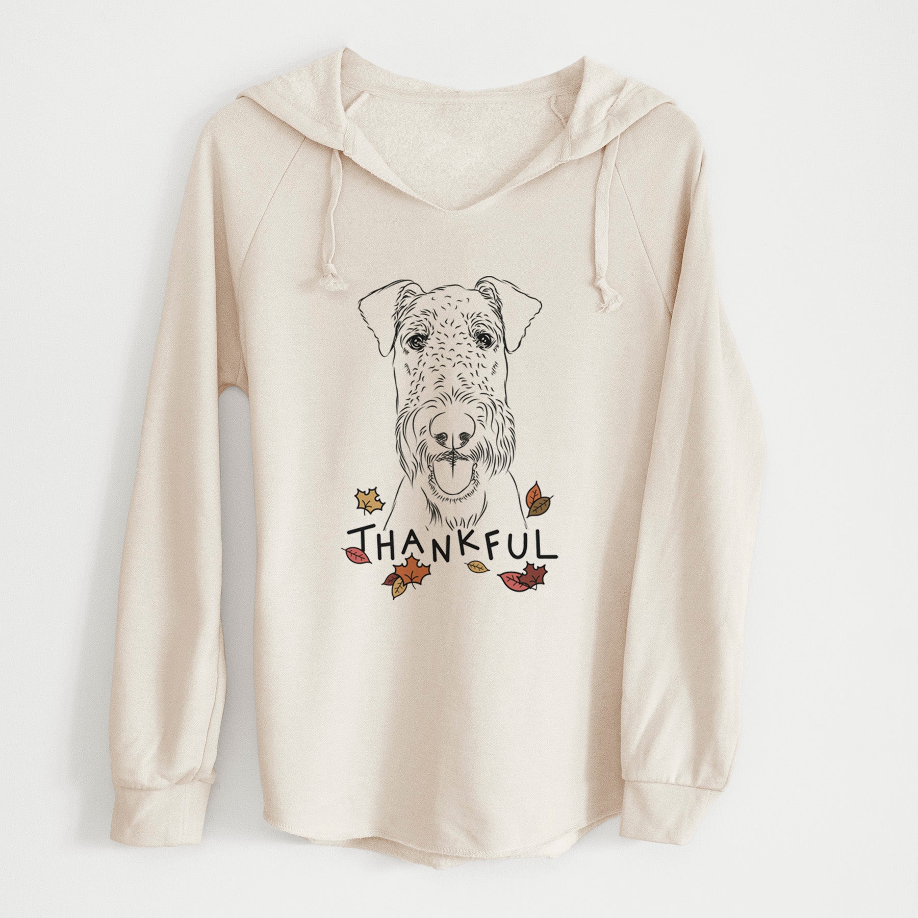 Thankful Andy the Airedale Terrier - Cali Wave Hooded Sweatshirt