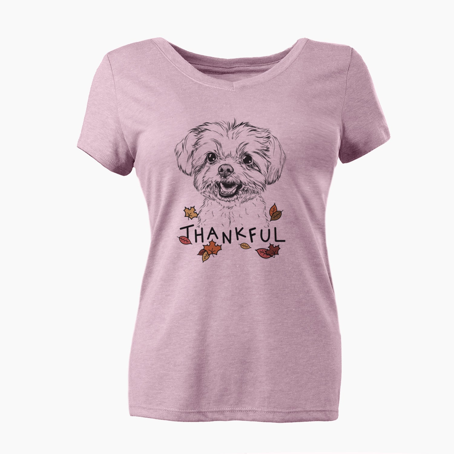 Thankful Aspen the Morkie - Women's V-neck Shirt