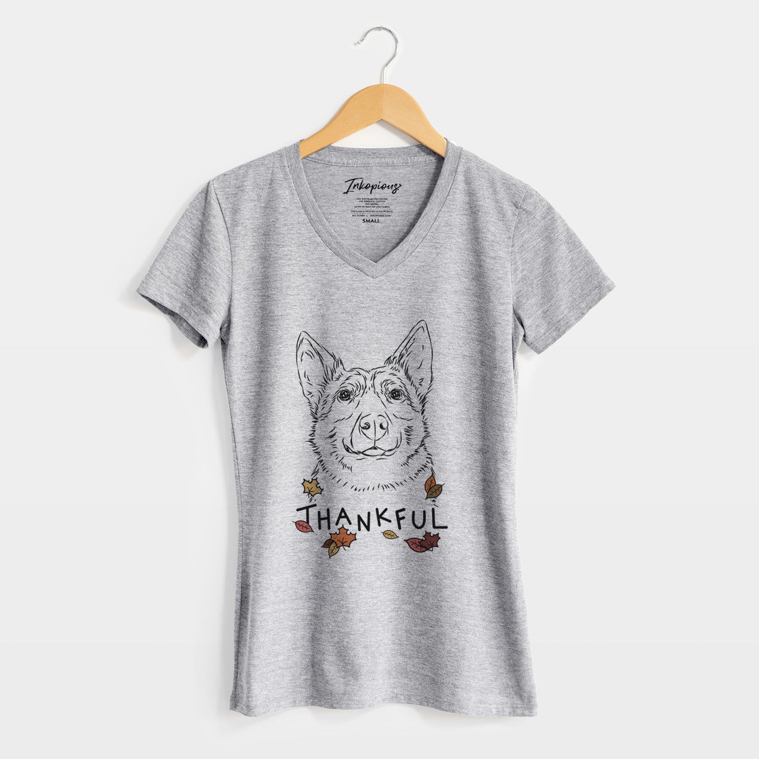 Thankful Austin the Heeler - Women's V-neck Shirt