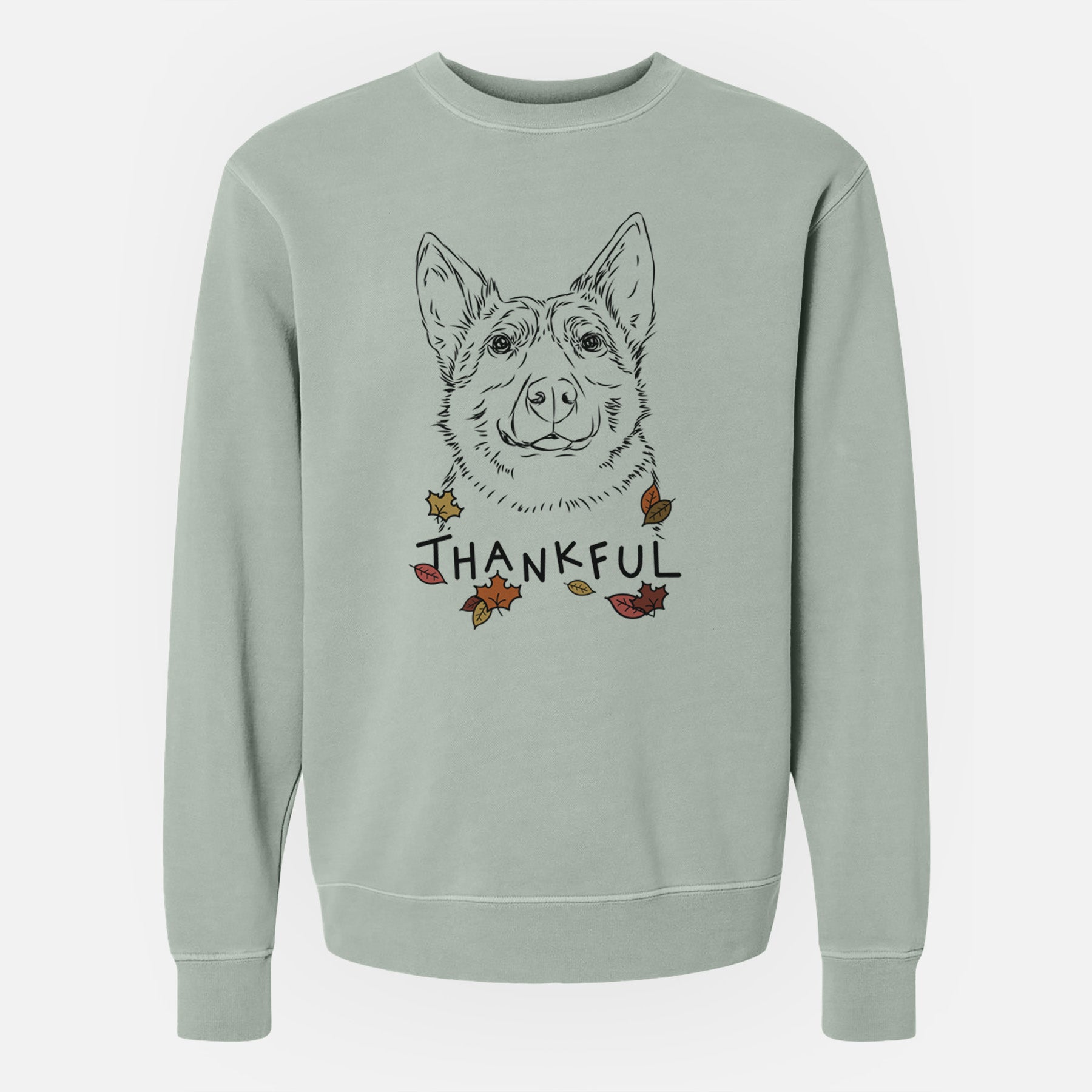 Thankful Austin the Heeler - Unisex Pigment Dyed Crew Sweatshirt