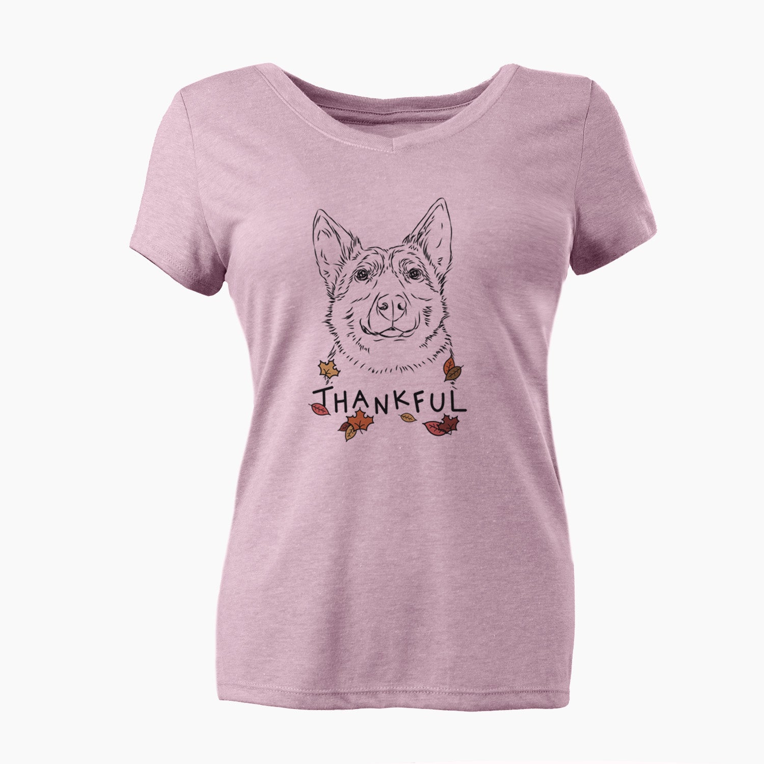 Thankful Austin the Heeler - Women's V-neck Shirt