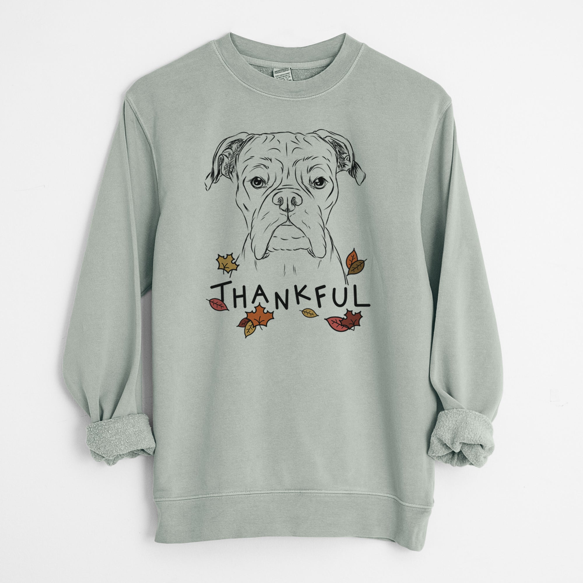 Thankful Axel the Boxer - Unisex Pigment Dyed Crew Sweatshirt