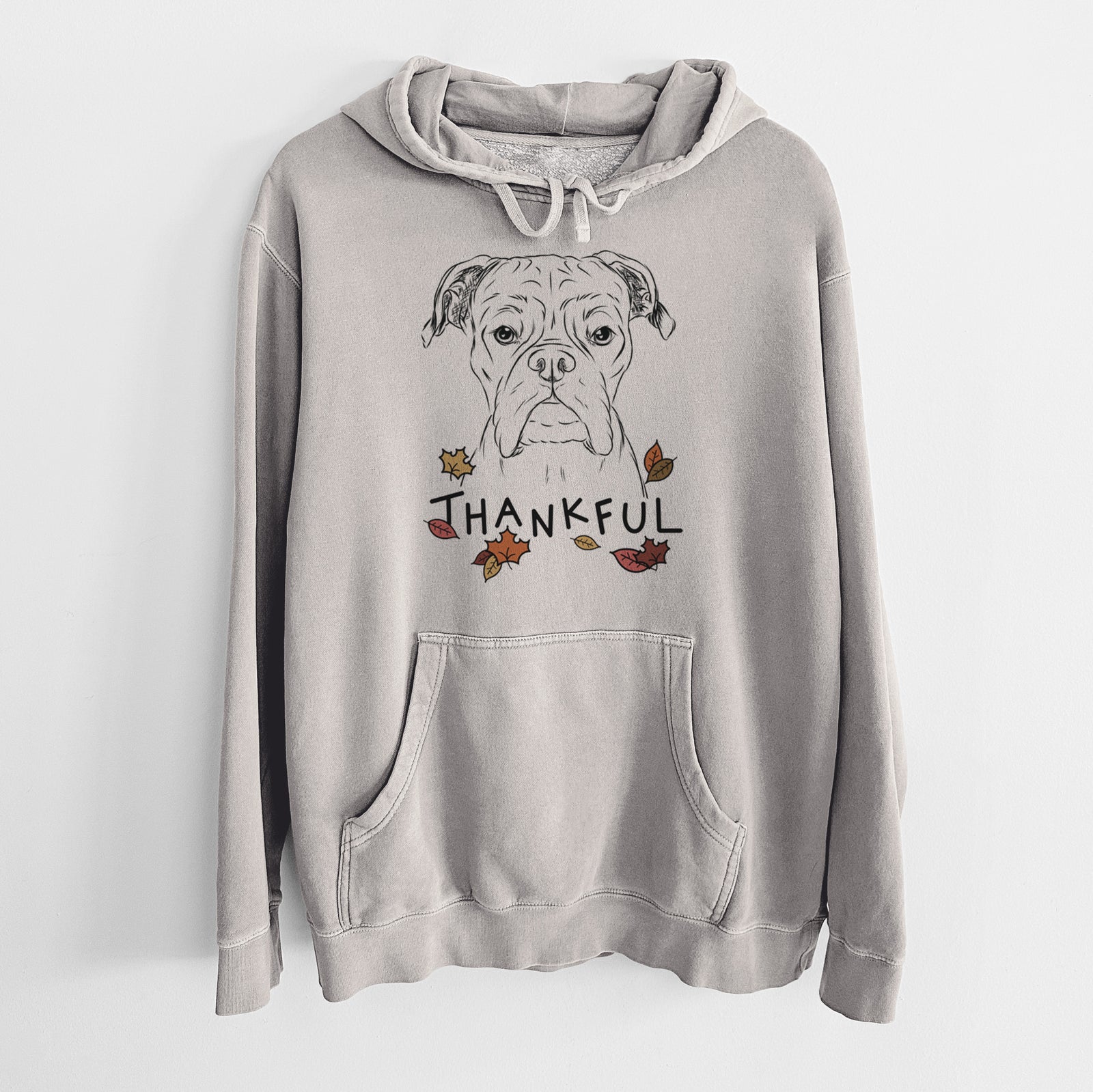 Thankful Axel the Boxer - Unisex Pigment Dyed Hoodie