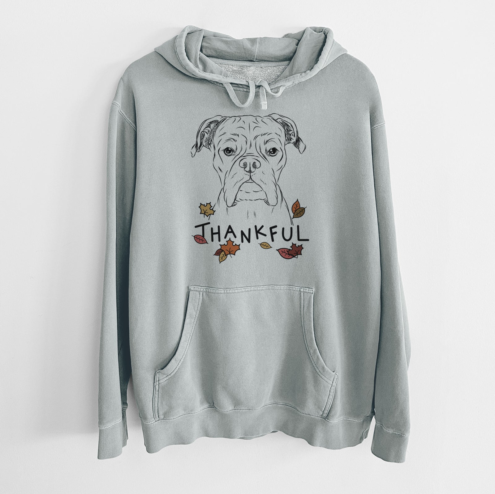 Thankful Axel the Boxer - Unisex Pigment Dyed Hoodie