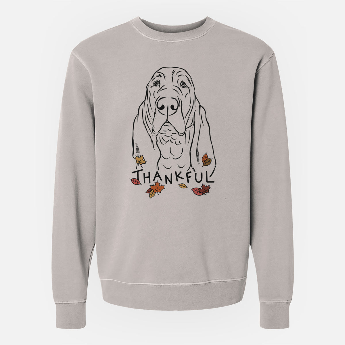 Thankful Baron the Bloodhound - Unisex Pigment Dyed Crew Sweatshirt