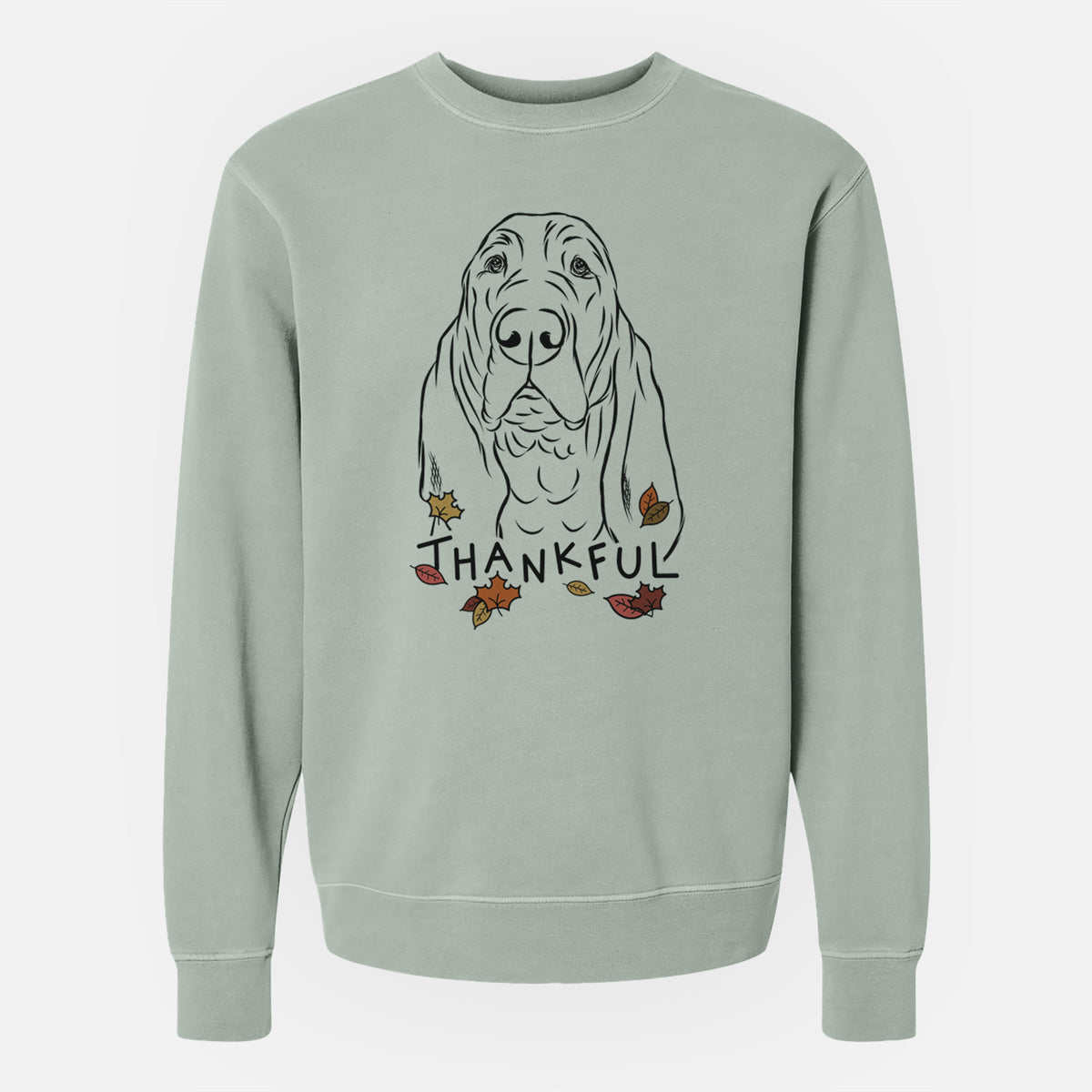 Thankful Baron the Bloodhound - Unisex Pigment Dyed Crew Sweatshirt
