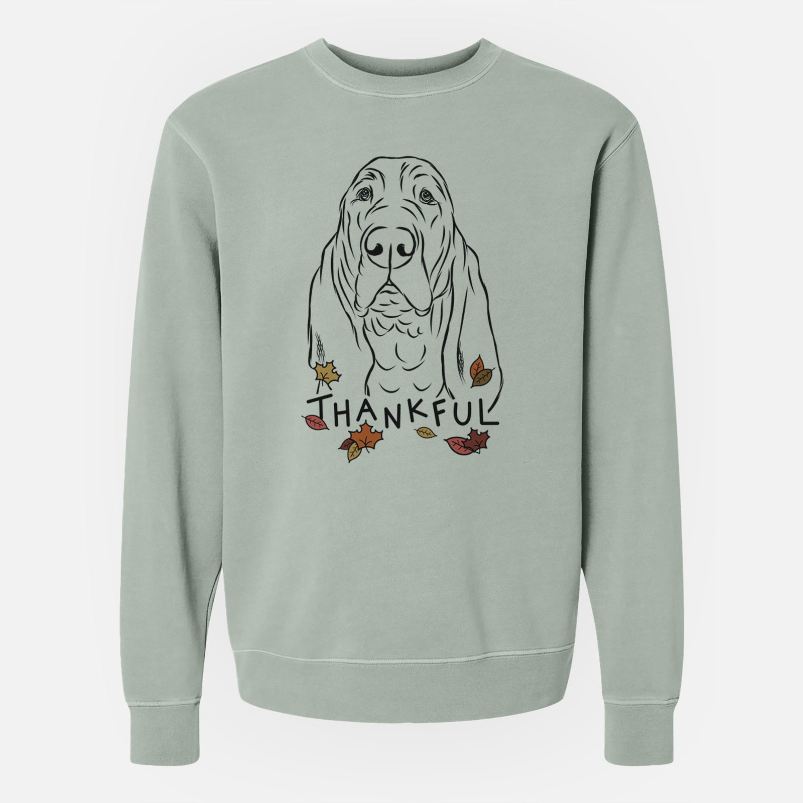 Thankful Baron the Bloodhound - Unisex Pigment Dyed Crew Sweatshirt