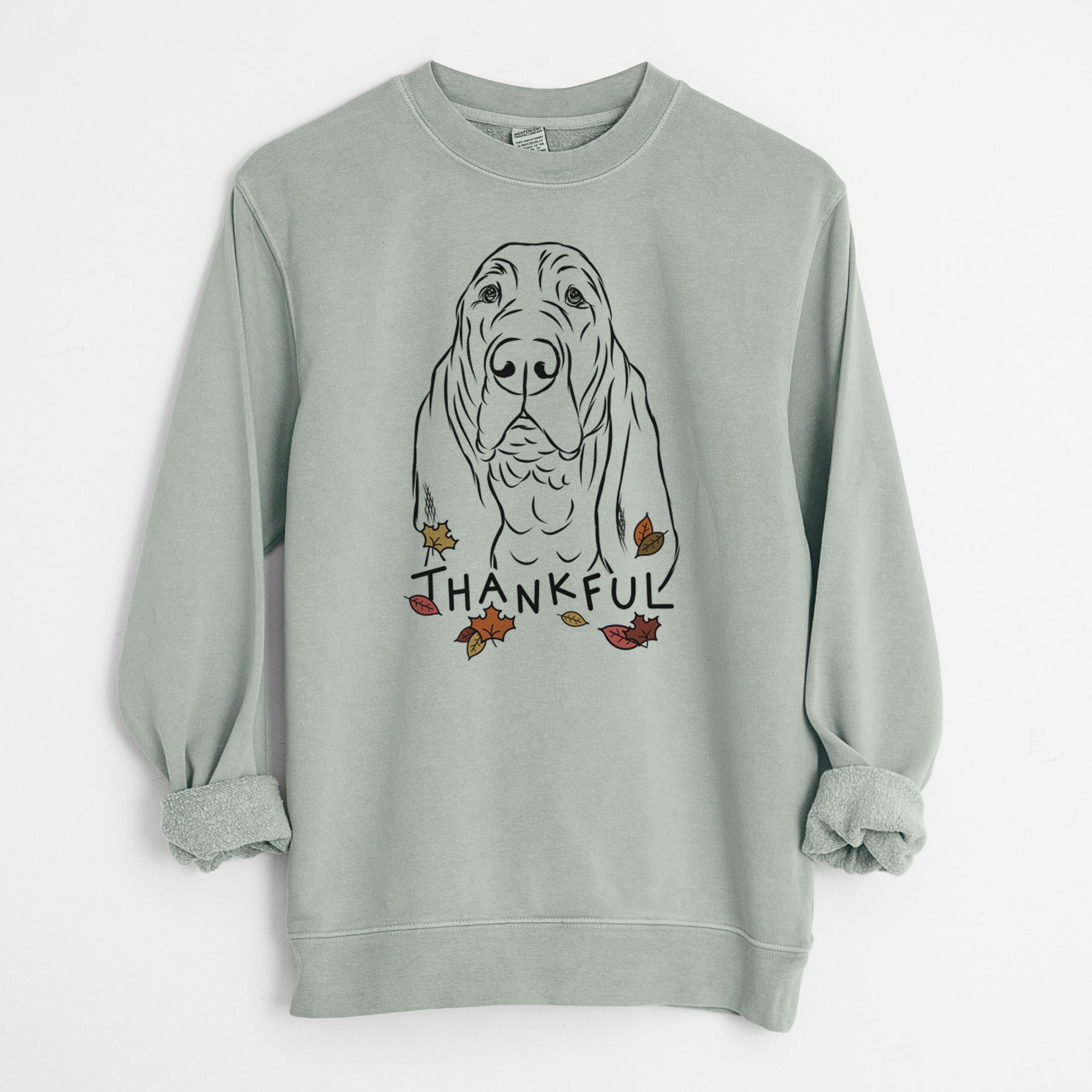 Thankful Baron the Bloodhound - Unisex Pigment Dyed Crew Sweatshirt