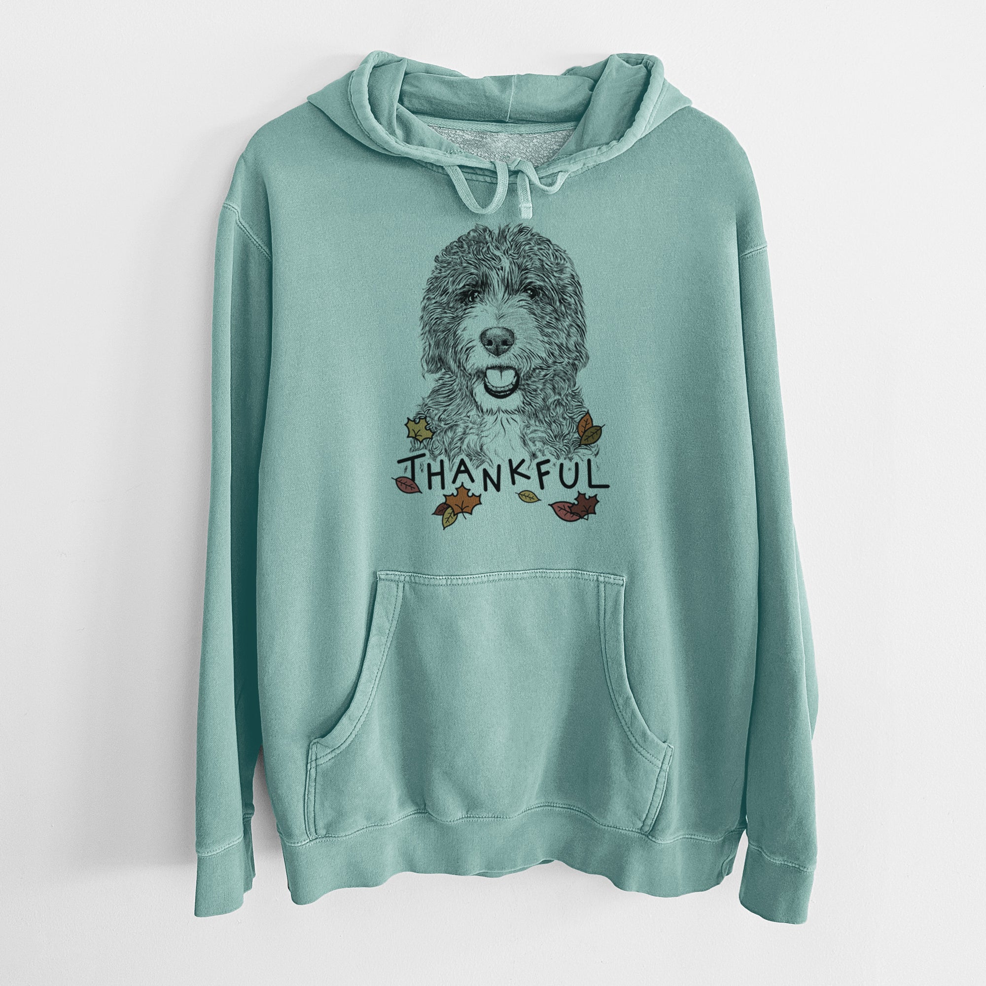 Thankful Bash the Bernedoodle - Unisex Pigment Dyed Hoodie