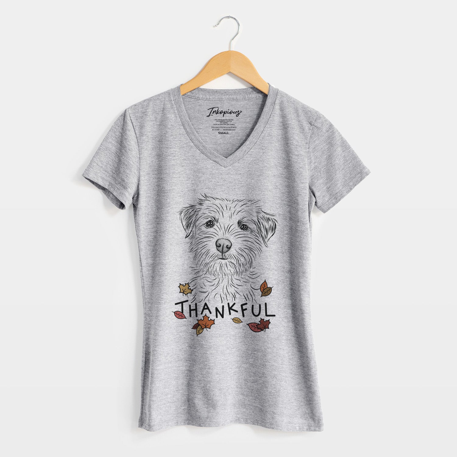 Thankful Benjamin the Border Terrier - Women's V-neck Shirt