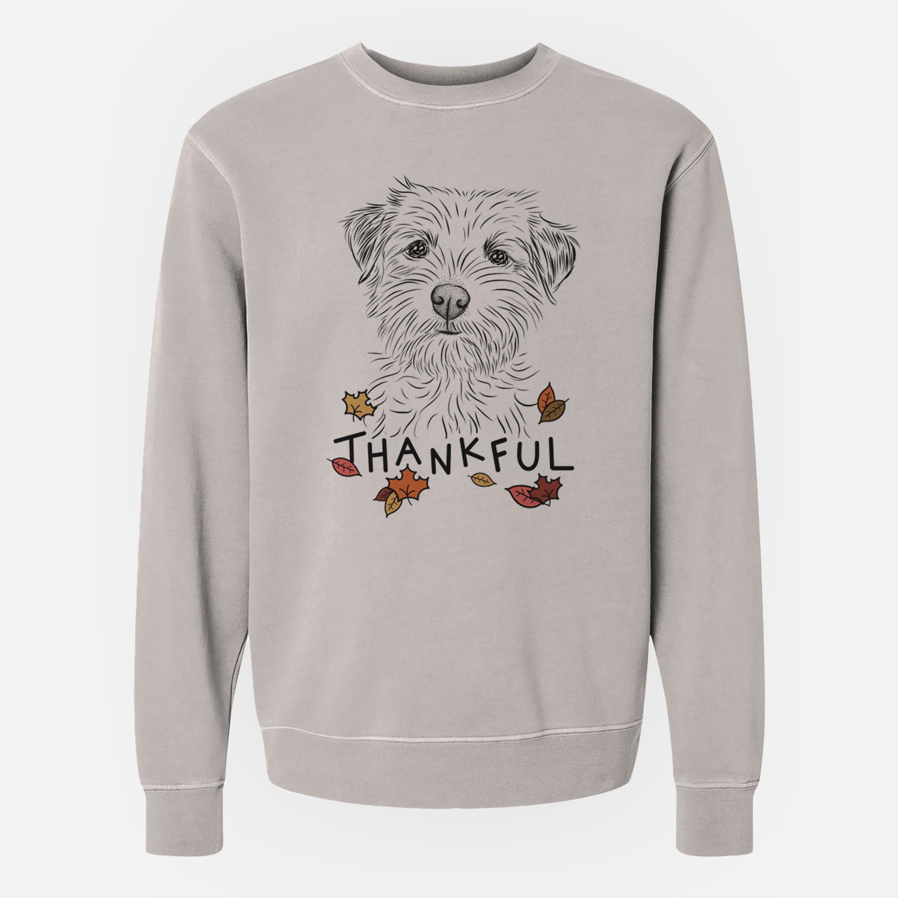 Thankful Benjamin the Border Terrier - Unisex Pigment Dyed Crew Sweatshirt