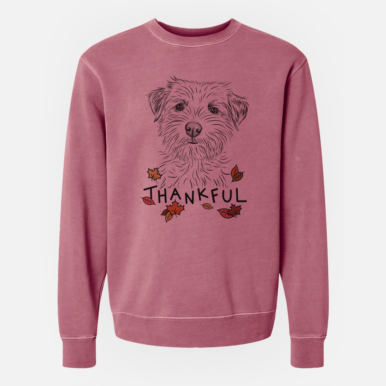 Thankful Benjamin the Border Terrier - Unisex Pigment Dyed Crew Sweatshirt