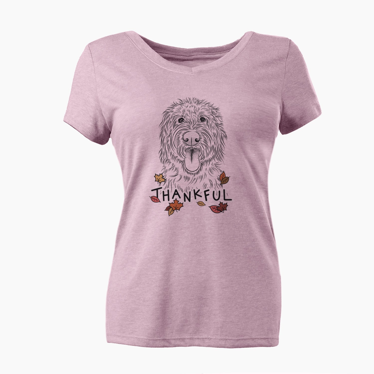 Thankful Bennett the Doodle - Women's V-neck Shirt