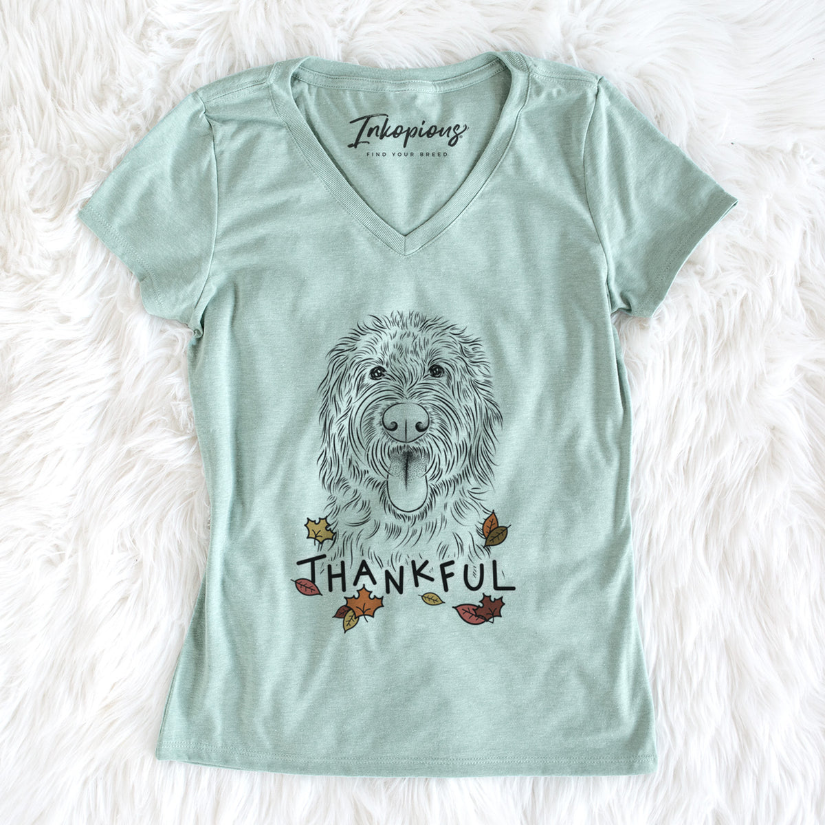 Thankful Bennett the Doodle - Women&#39;s V-neck Shirt