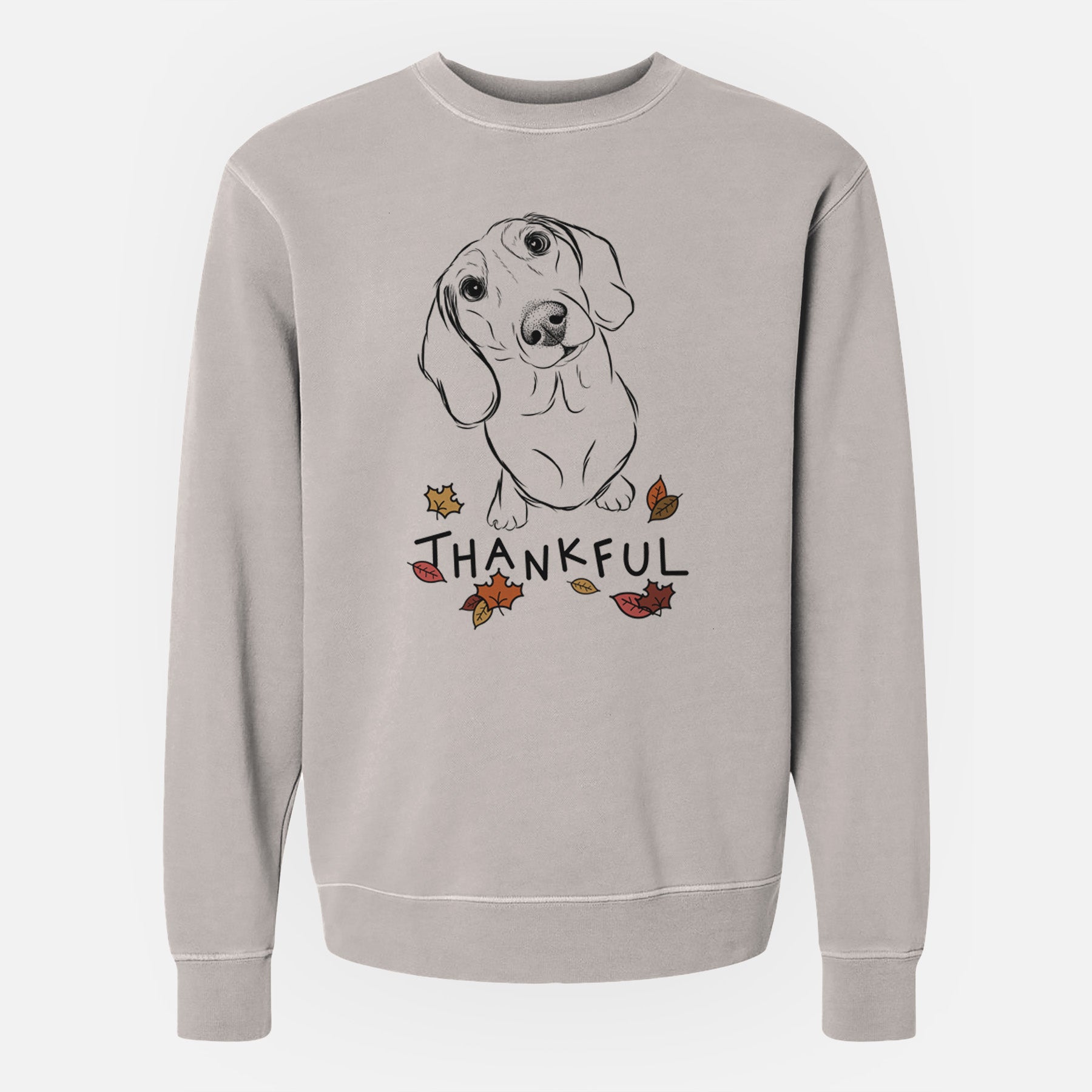 Thankful Bill the Dachshund - Unisex Pigment Dyed Crew Sweatshirt