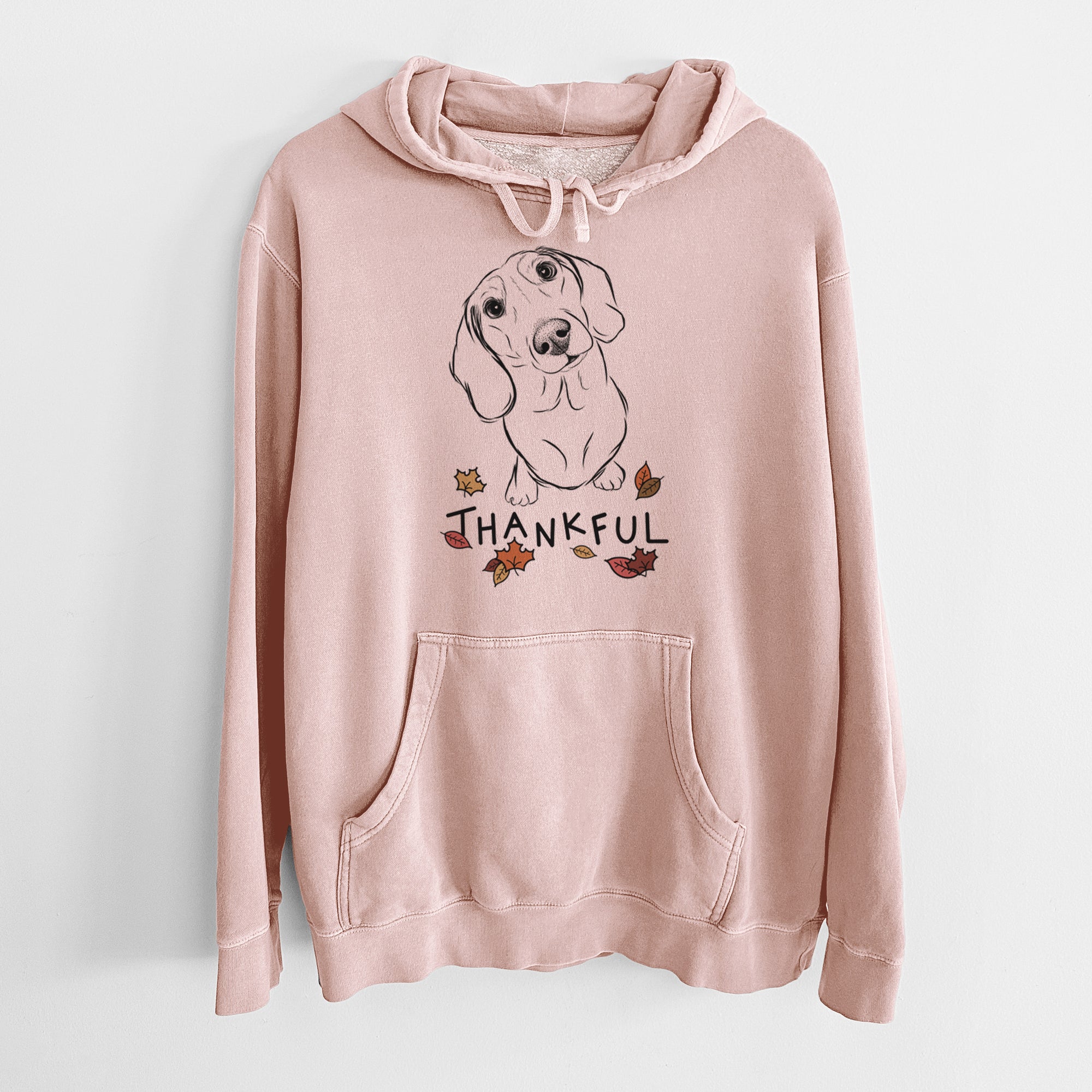 Thankful Bill the Dachshund - Unisex Pigment Dyed Hoodie