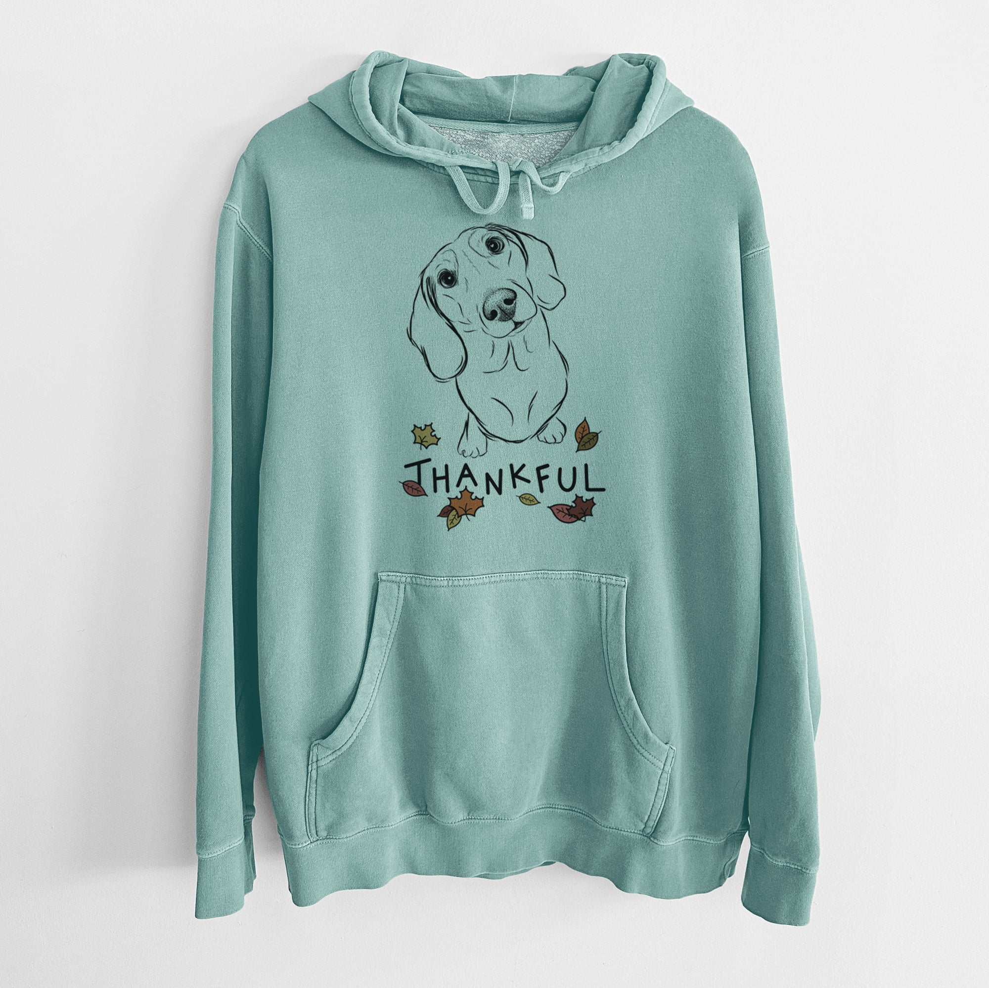 Thankful Bill the Dachshund - Unisex Pigment Dyed Hoodie