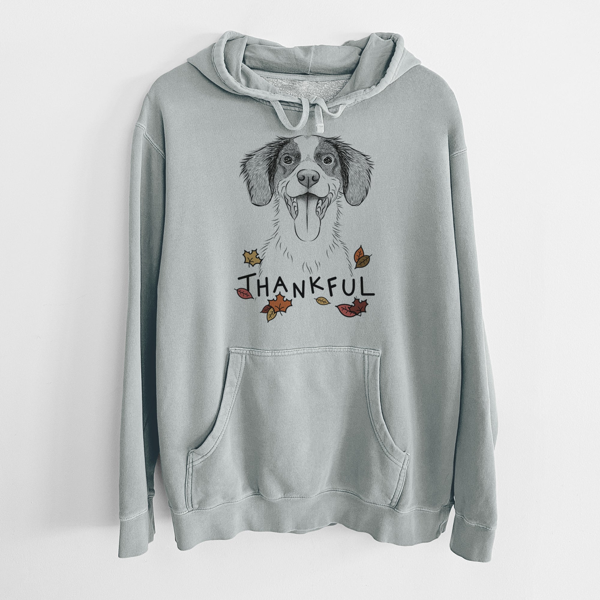 Thankful Birdie the Brittany - Unisex Pigment Dyed Hoodie