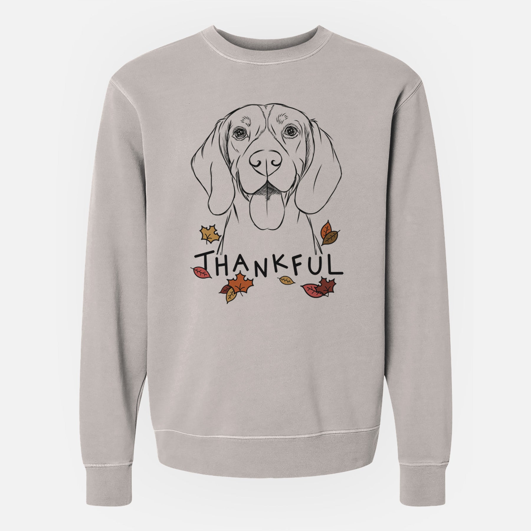 Thankful Bogie the Beagle - Unisex Pigment Dyed Crew Sweatshirt