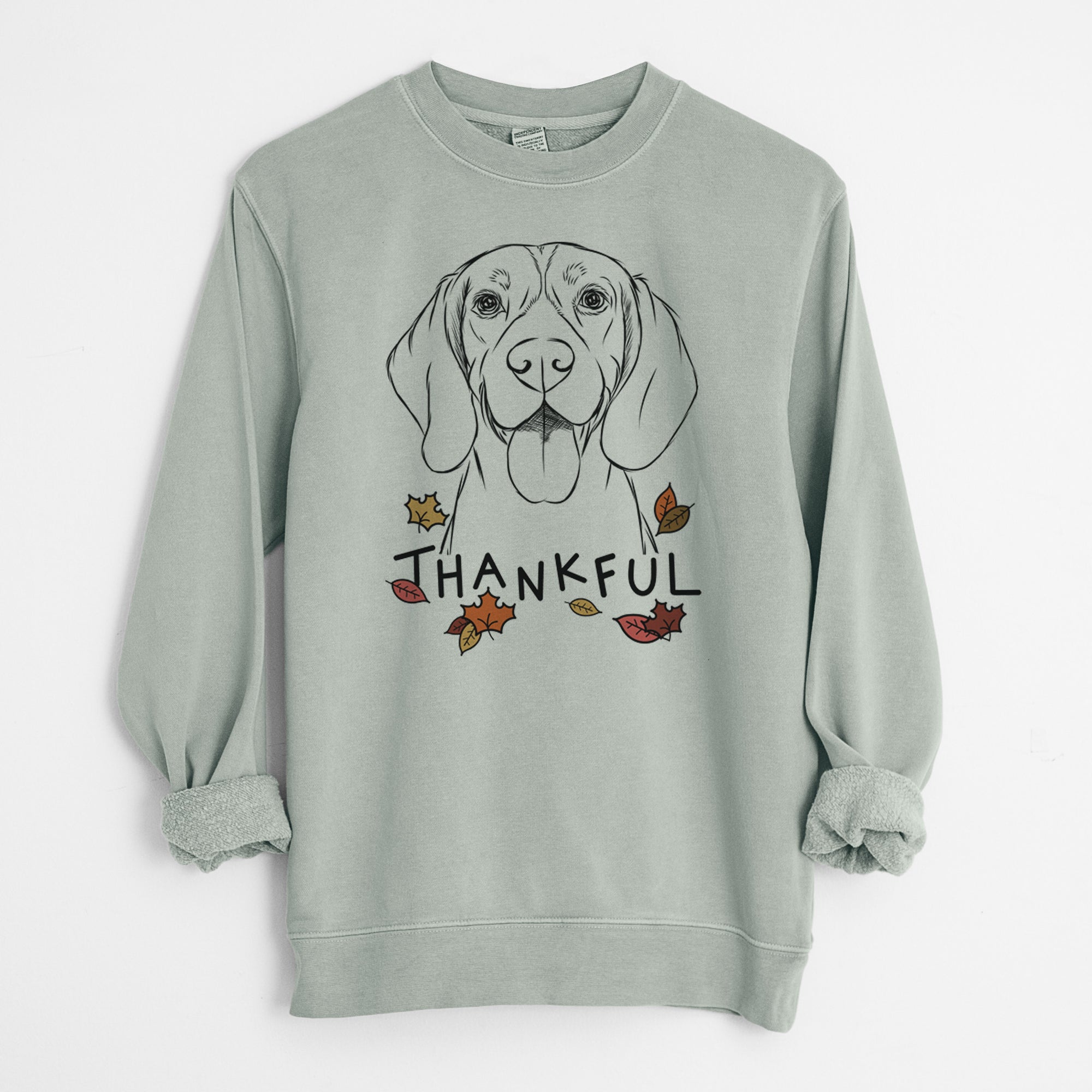 Thankful Bogie the Beagle - Unisex Pigment Dyed Crew Sweatshirt