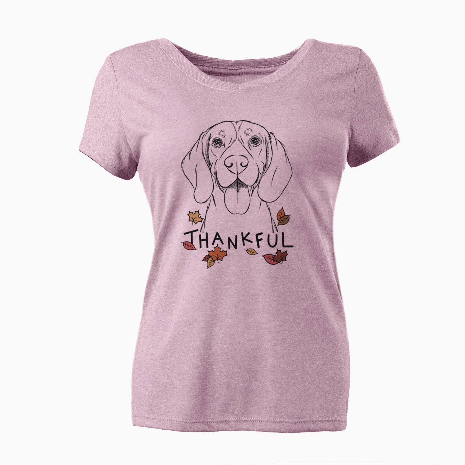 Thankful Bogie the Beagle - Women's V-neck Shirt