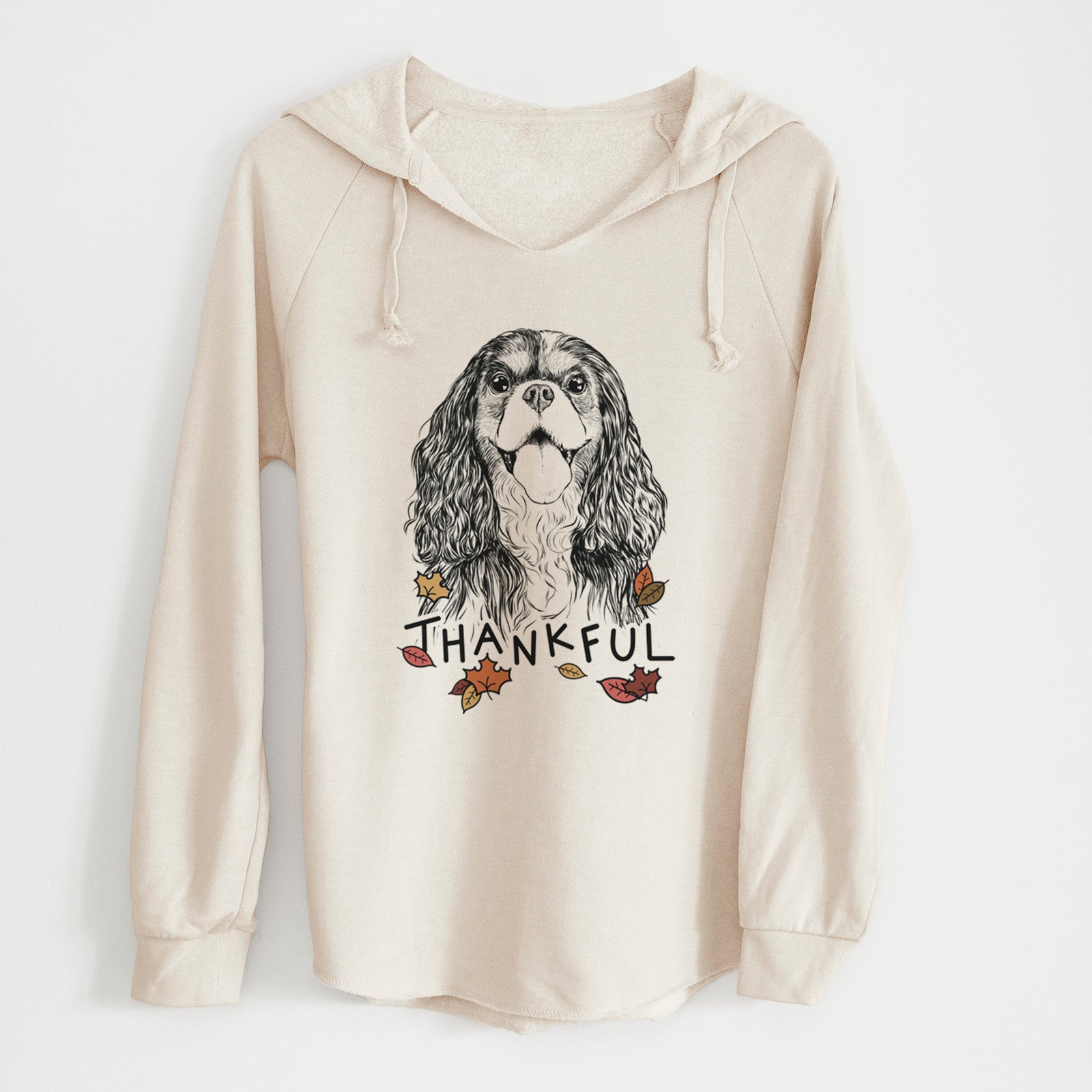 Thankful Brandy the Cavalier King Charles Spaniel - Cali Wave Hooded Sweatshirt