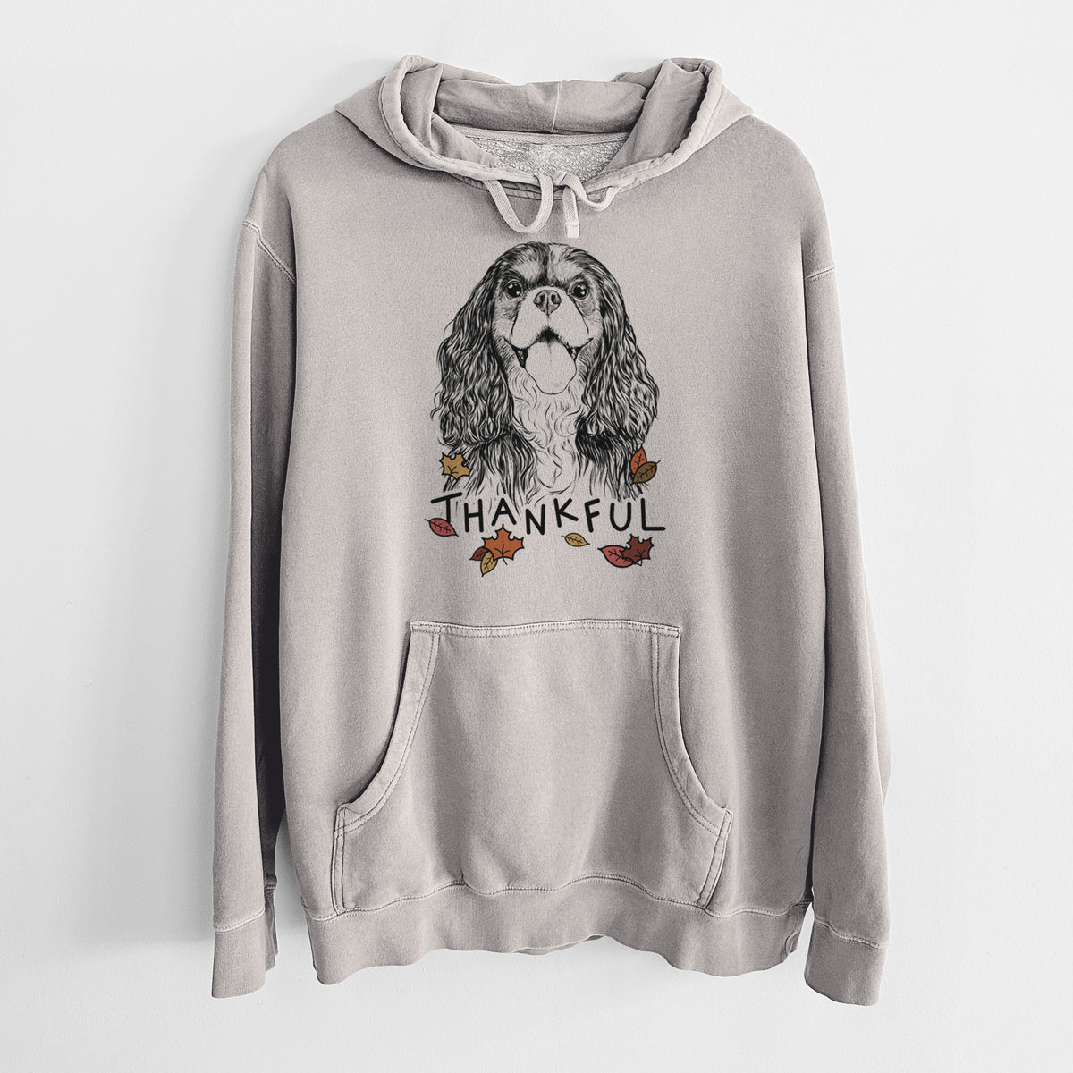 Thankful Brandy the Cavalier King Charles Spaniel - Unisex Pigment Dyed Hoodie