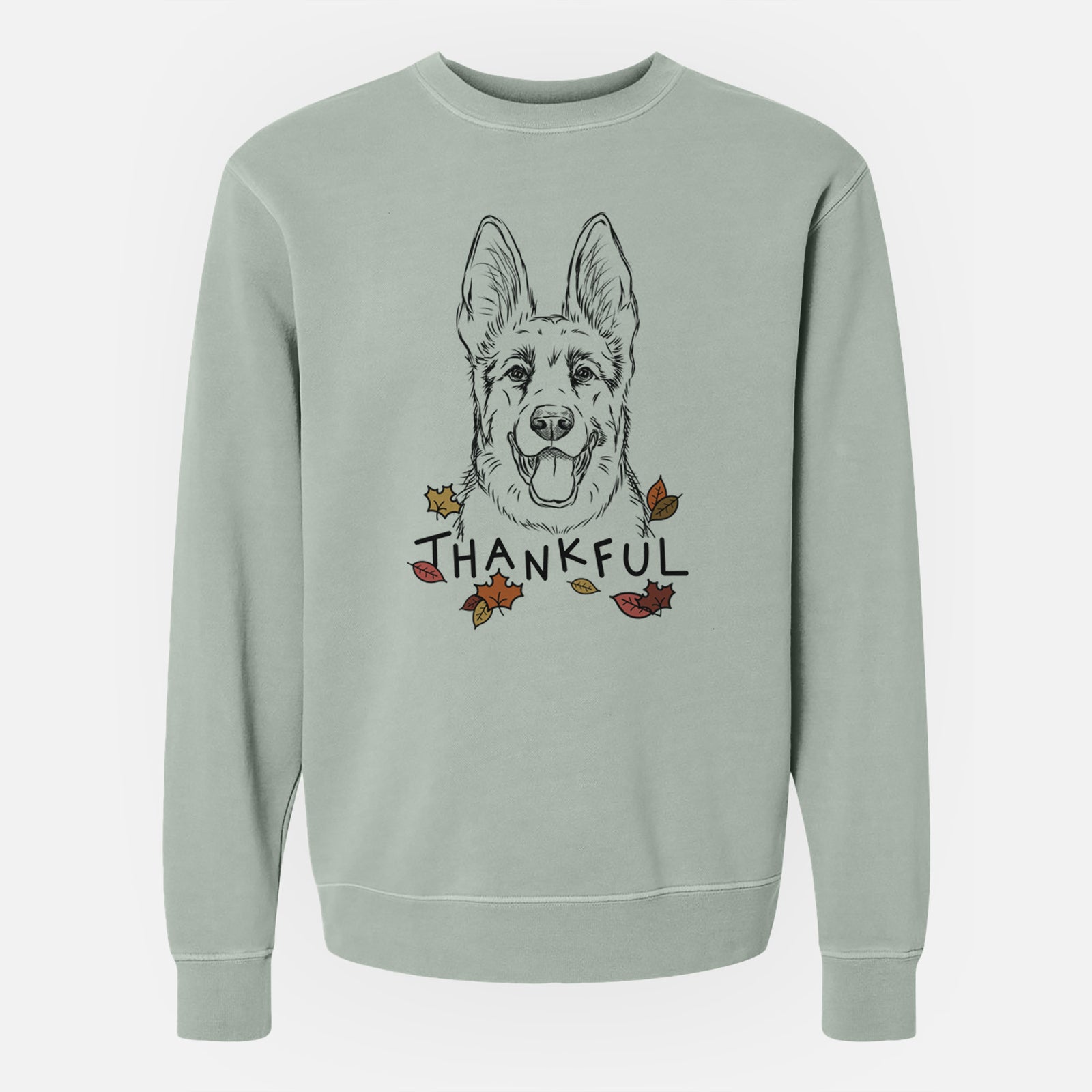 Thankful Brutus the German Shepherd - Unisex Pigment Dyed Crew Sweatshirt