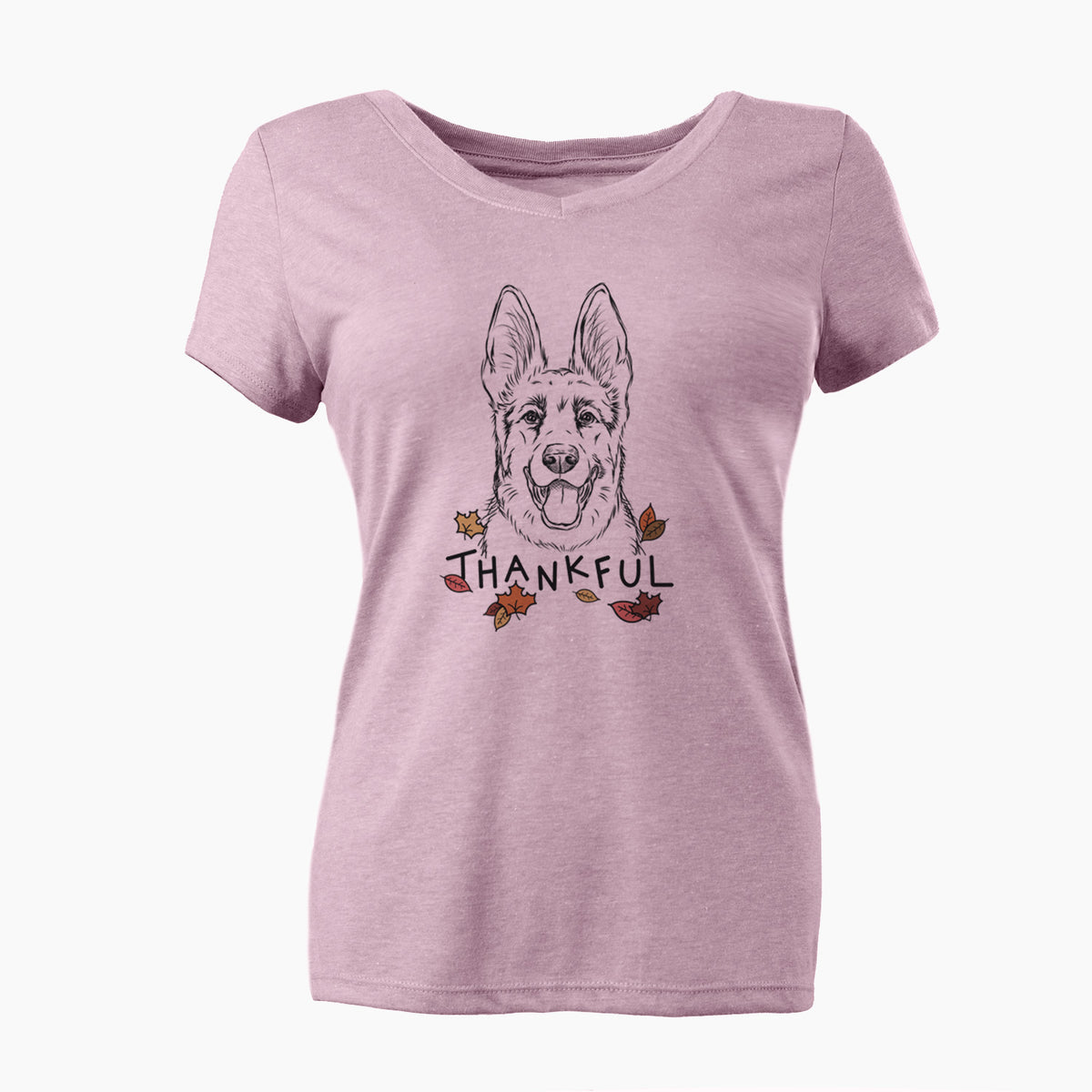 Thankful Brutus the German Shepherd - Women's V-neck Shirt
