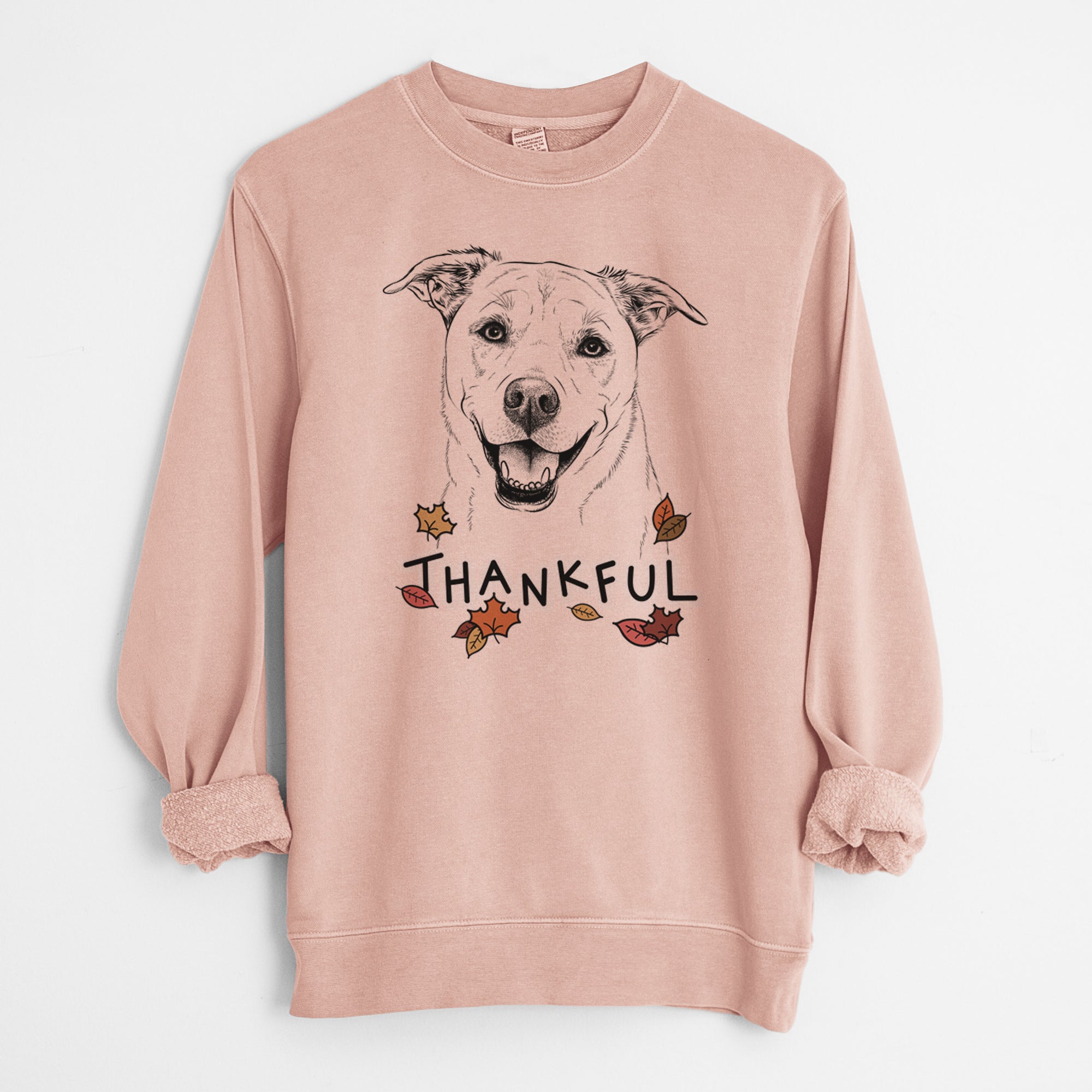 Thankful Carl the Mixed Breed - Unisex Pigment Dyed Crew Sweatshirt