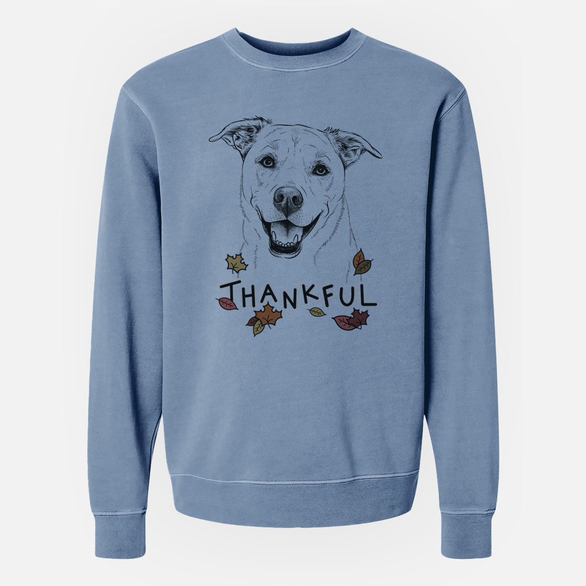 Thankful Carl the Mixed Breed - Unisex Pigment Dyed Crew Sweatshirt