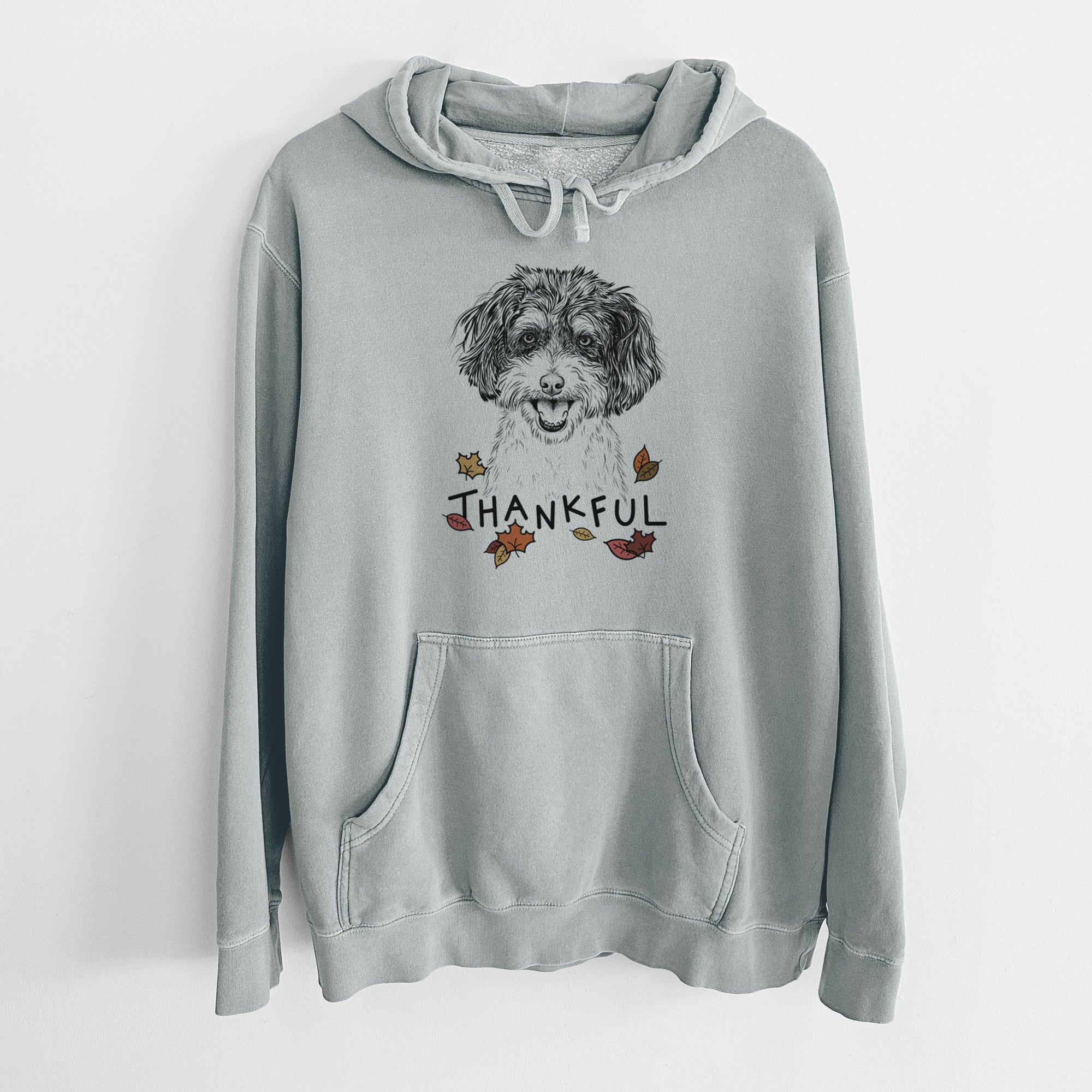 Thankful Carlos the Cavapoo - Unisex Pigment Dyed Hoodie