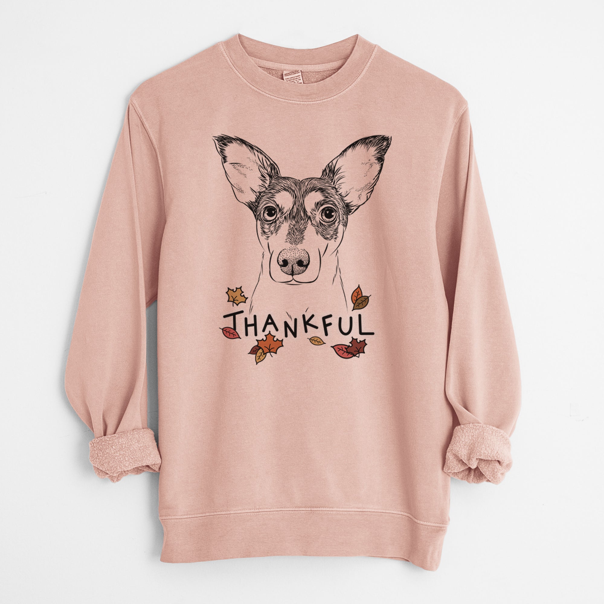 Thankful Chloe the Doxie Mix - Unisex Pigment Dyed Crew Sweatshirt