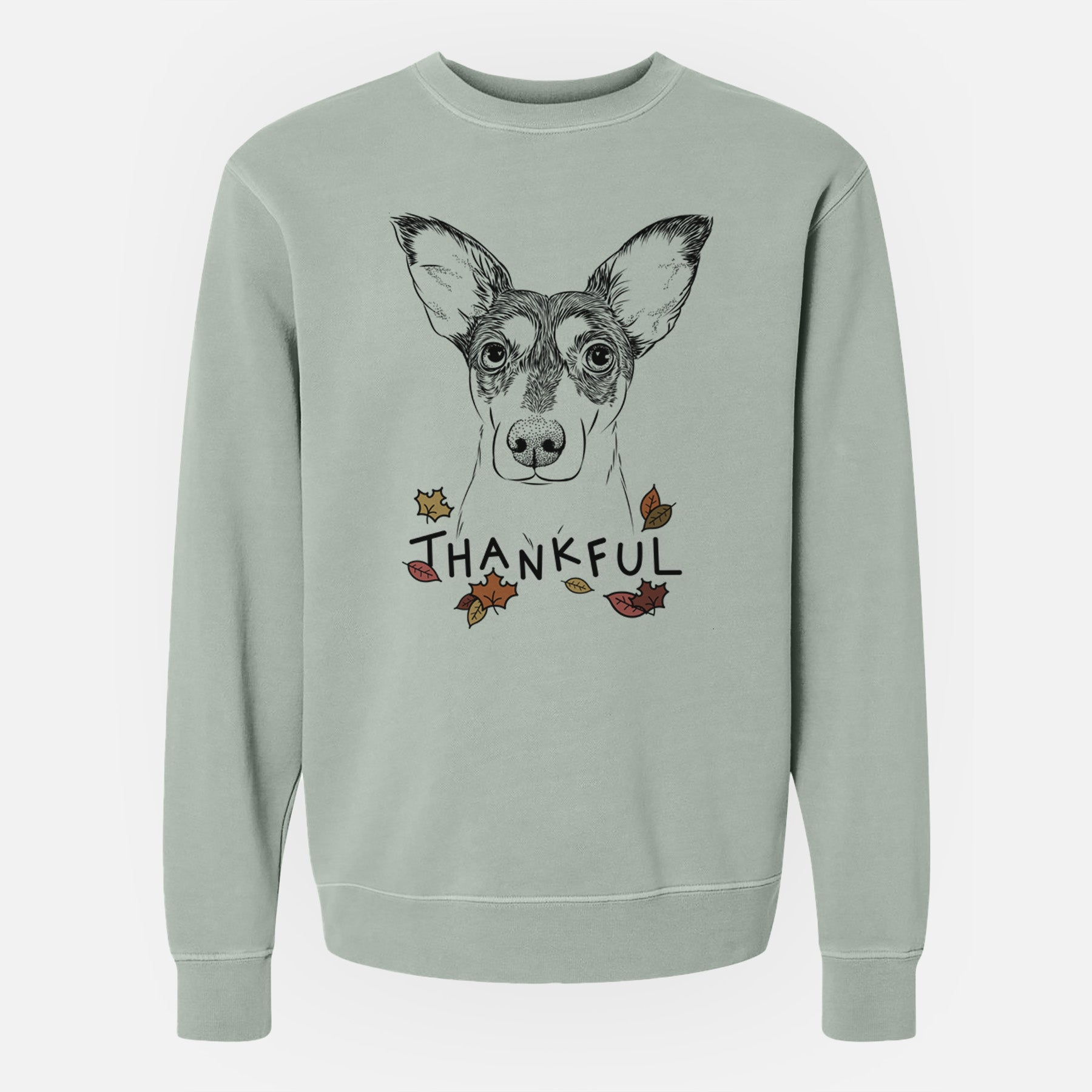 Thankful Chloe the Doxie Mix - Unisex Pigment Dyed Crew Sweatshirt