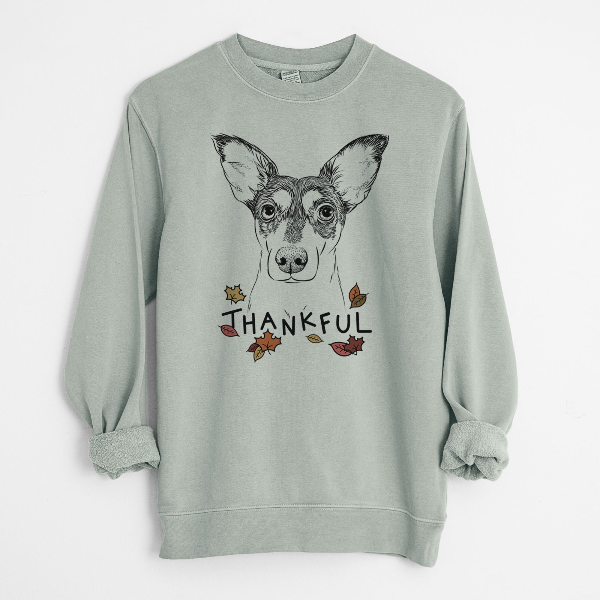 Thankful Chloe the Doxie Mix - Unisex Pigment Dyed Crew Sweatshirt