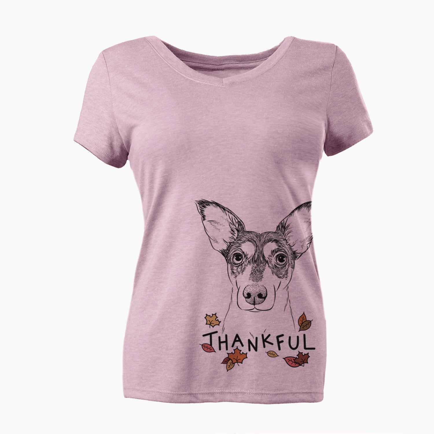 Thankful Chloe the Doxie Mix - Women's V-neck Shirt