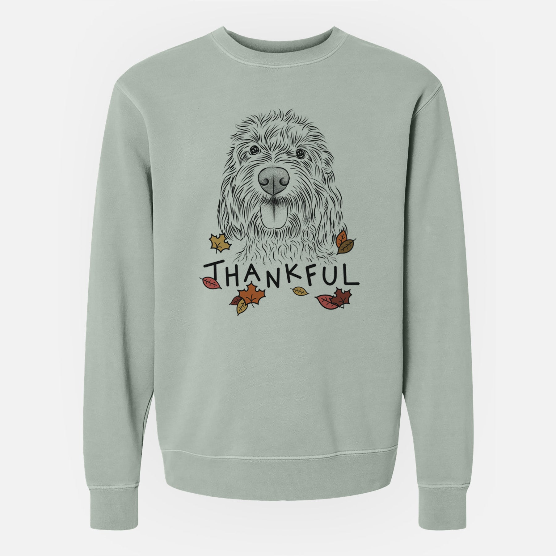 Thankful Clover the Cockapoo - Unisex Pigment Dyed Crew Sweatshirt