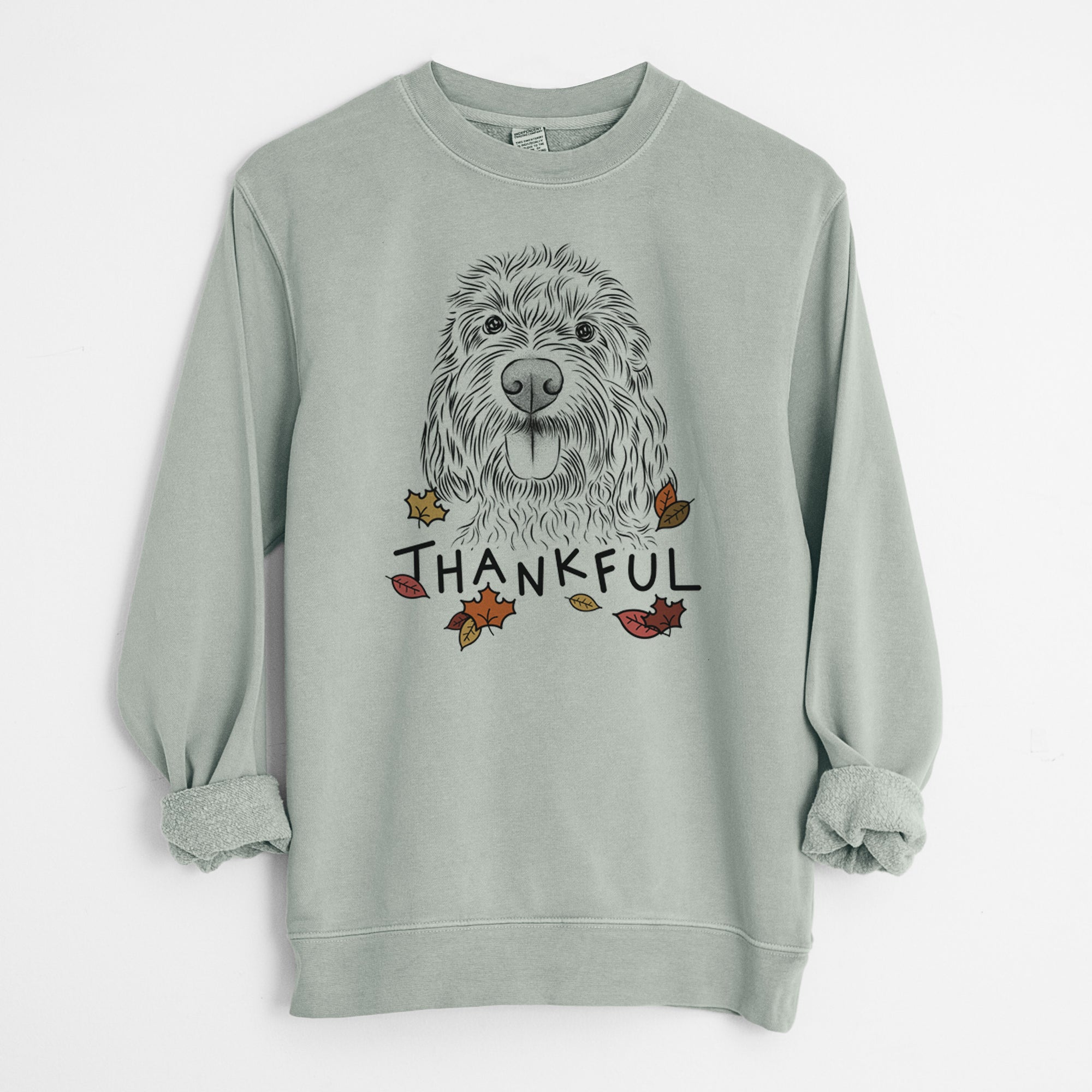 Thankful Clover the Cockapoo - Unisex Pigment Dyed Crew Sweatshirt